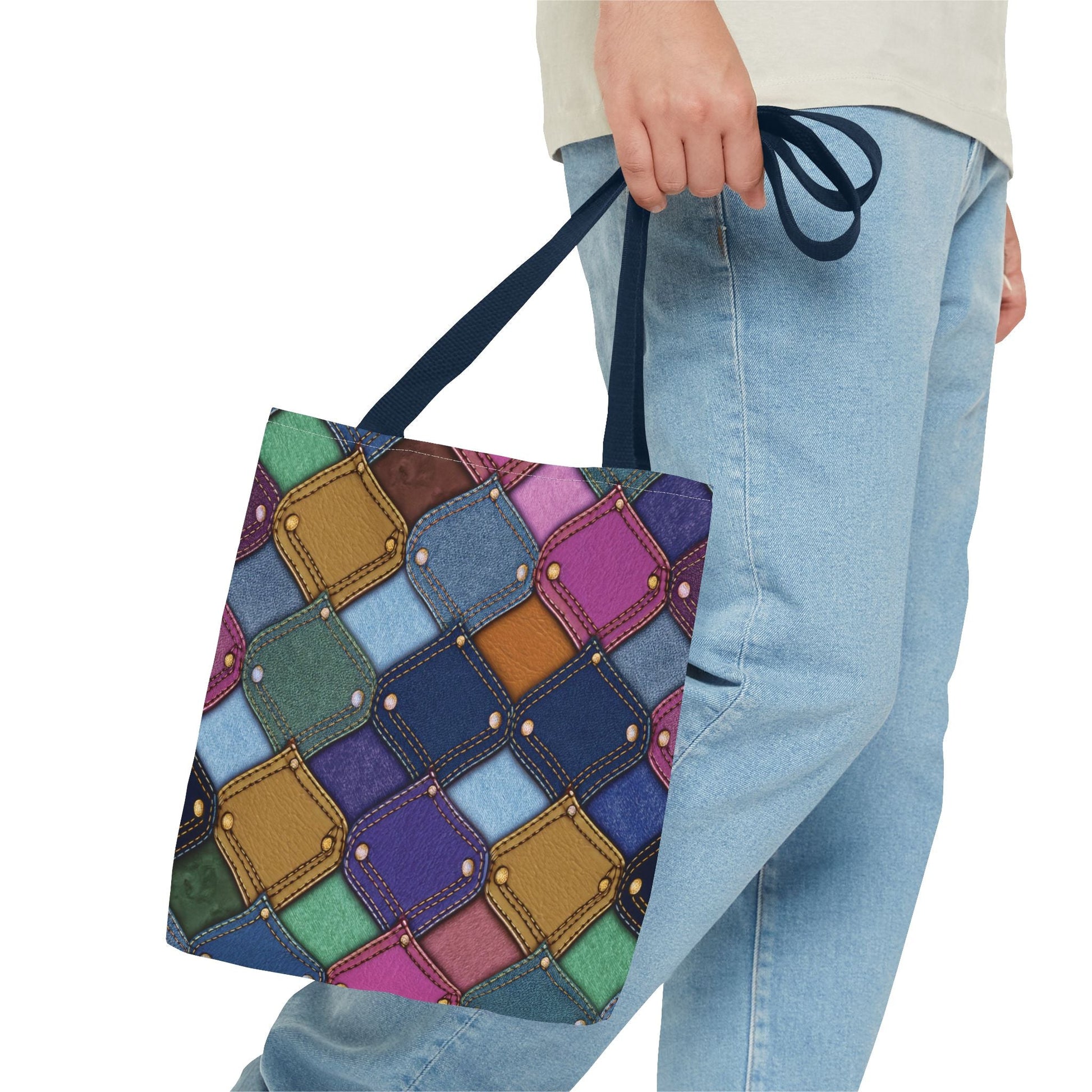 Denim Canvas Bag, Tote Bag Denim Printify
