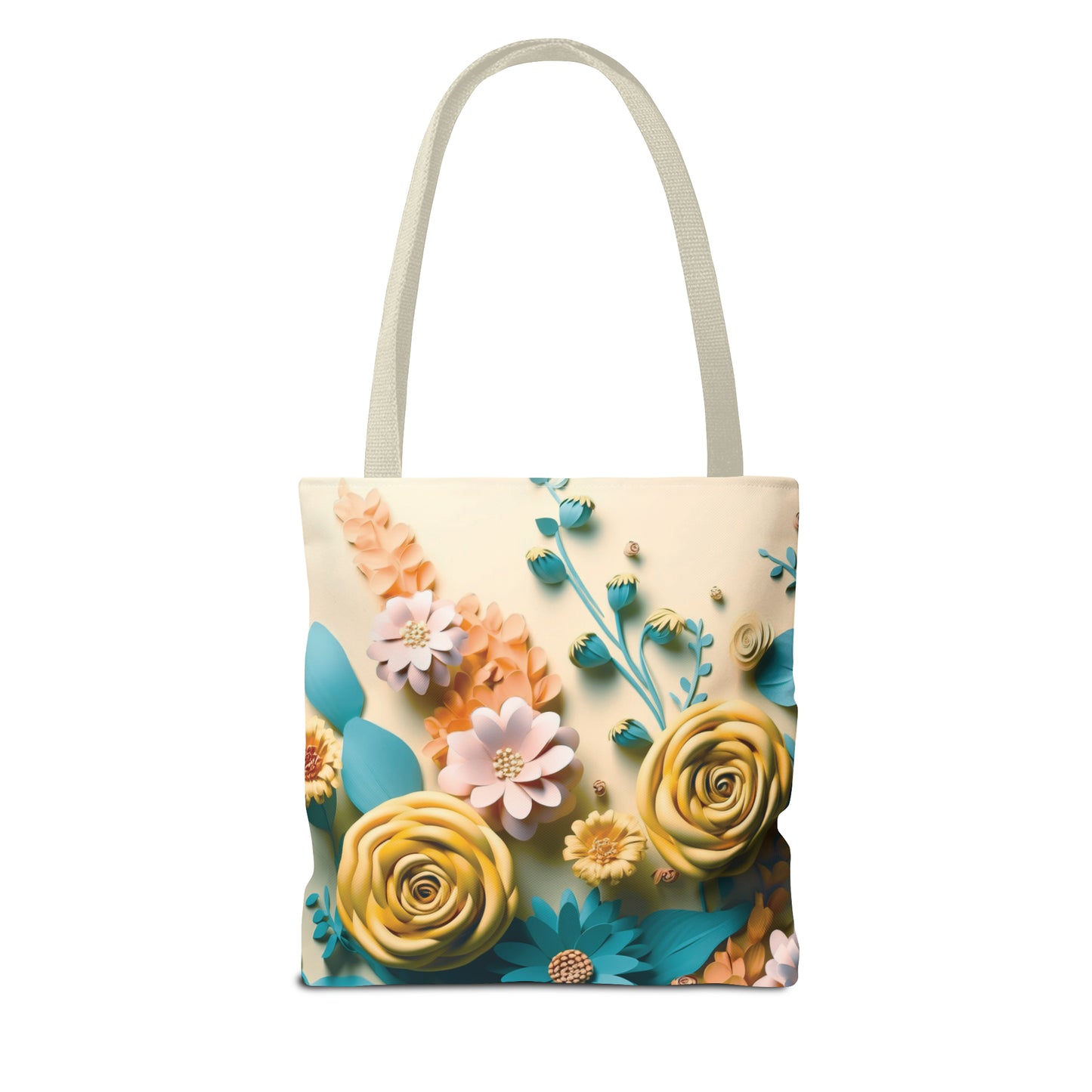 Canvastasche mit floralen Prints 