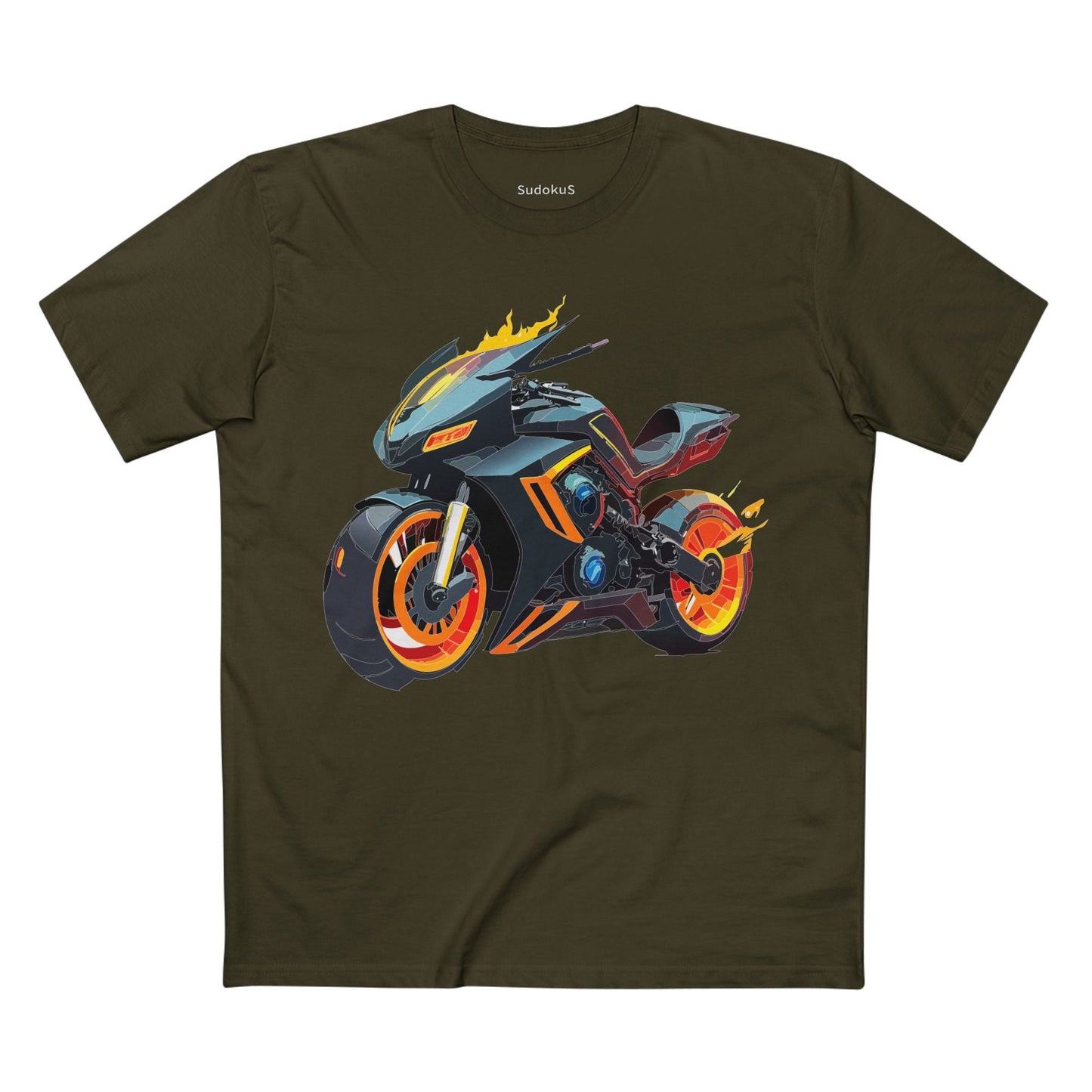 Moto Bike Graphic Unisex 100 Cotton Staple Tee 23