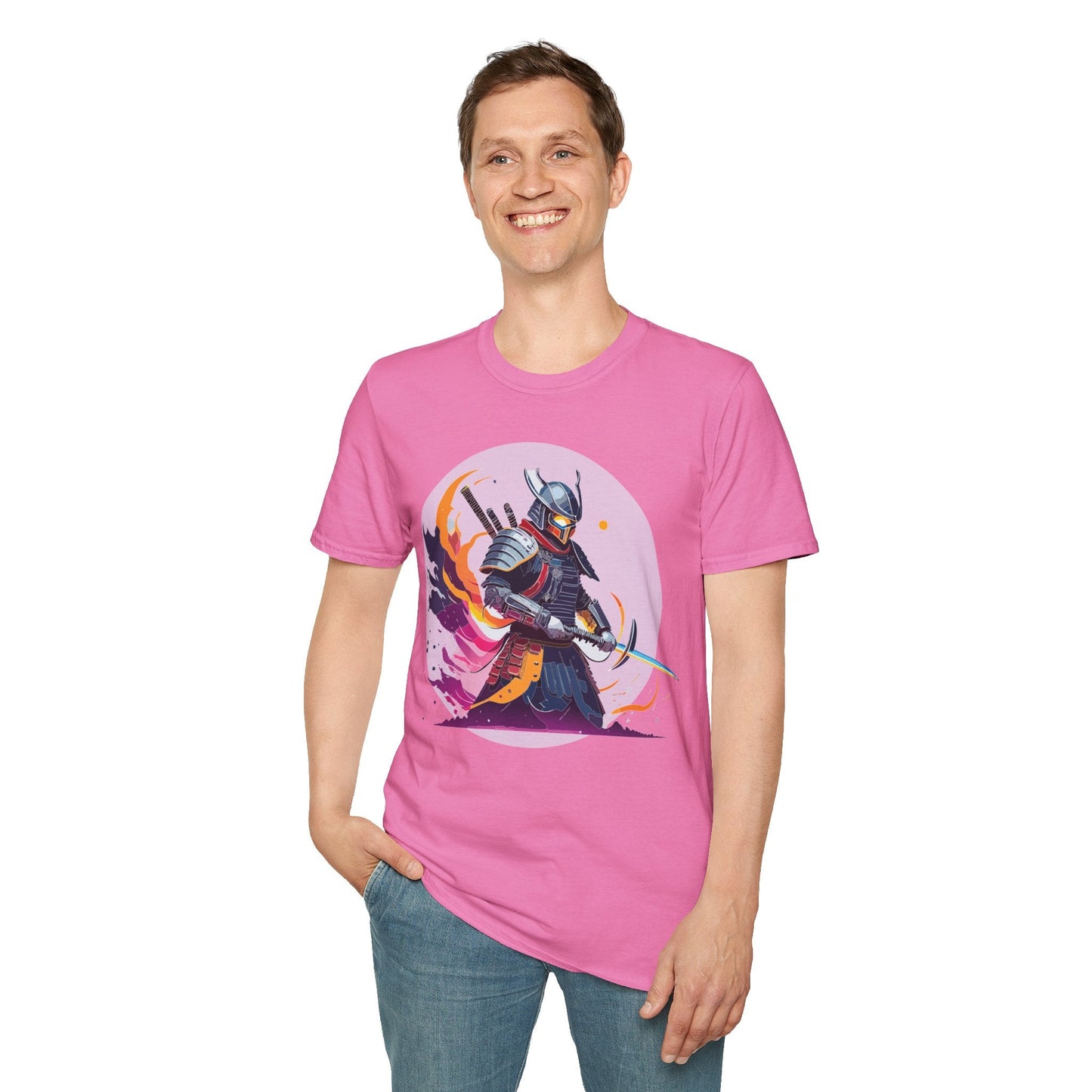 Samurai Shirt Unisex Short Sleeve Tee With Samurai Print Softstyle Gildan 64000 Ring Spun Cotton