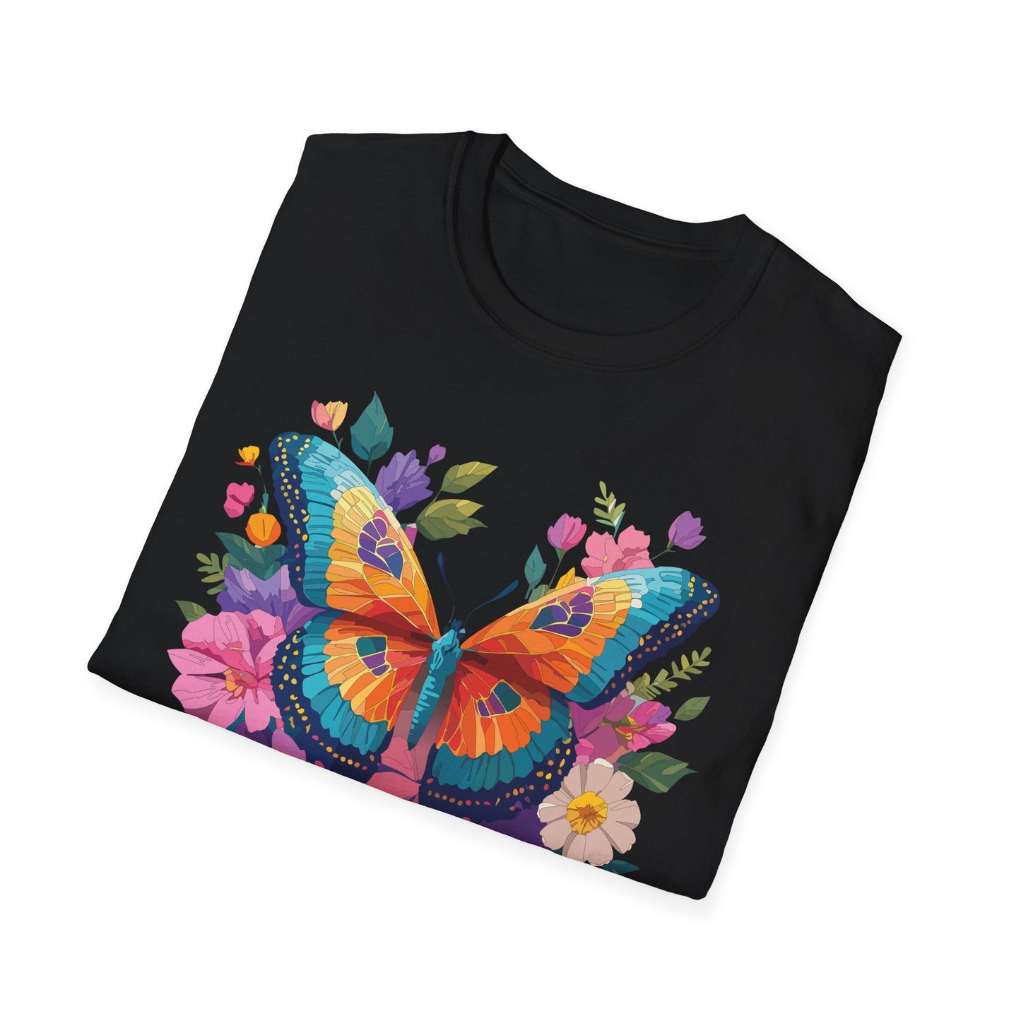 Butterfly Themed Unisex Softstyle T Shirt 100 Cotton Monarch Design Tee Gildan 64000