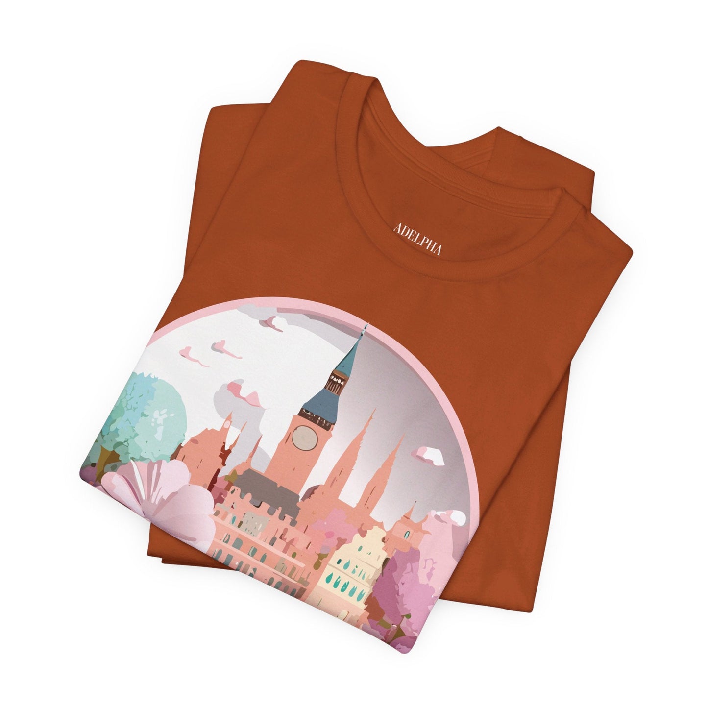Prague Tourist Graphic Tee by Adelpha Unisex Vintage Style Short Sleeve Shirt Collection