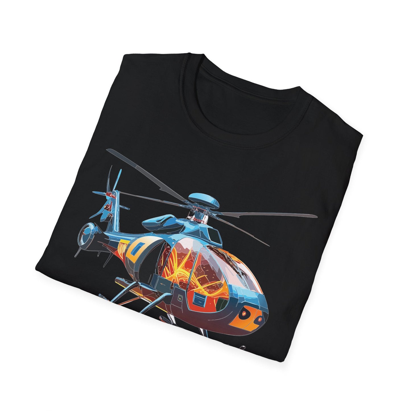 Helicopter Chopper Shirt Unisex Gildan Softstyle 64000 Short Sleeve Tee For Everyday Wear