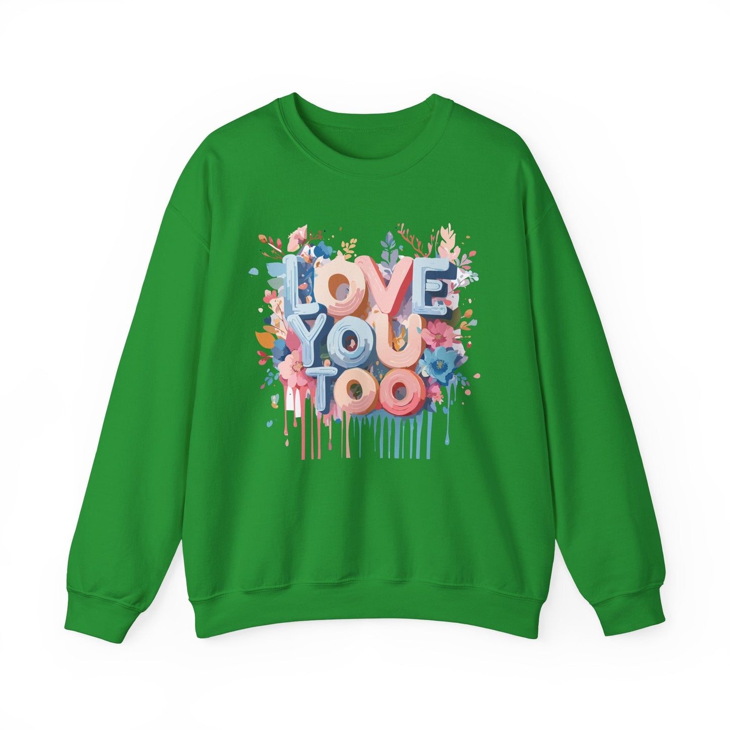 Floral Love Sweatshirt Unisex Valentine Day Crewneck 50 50 Cotton Polyester Cozy Warm Heavy Blend