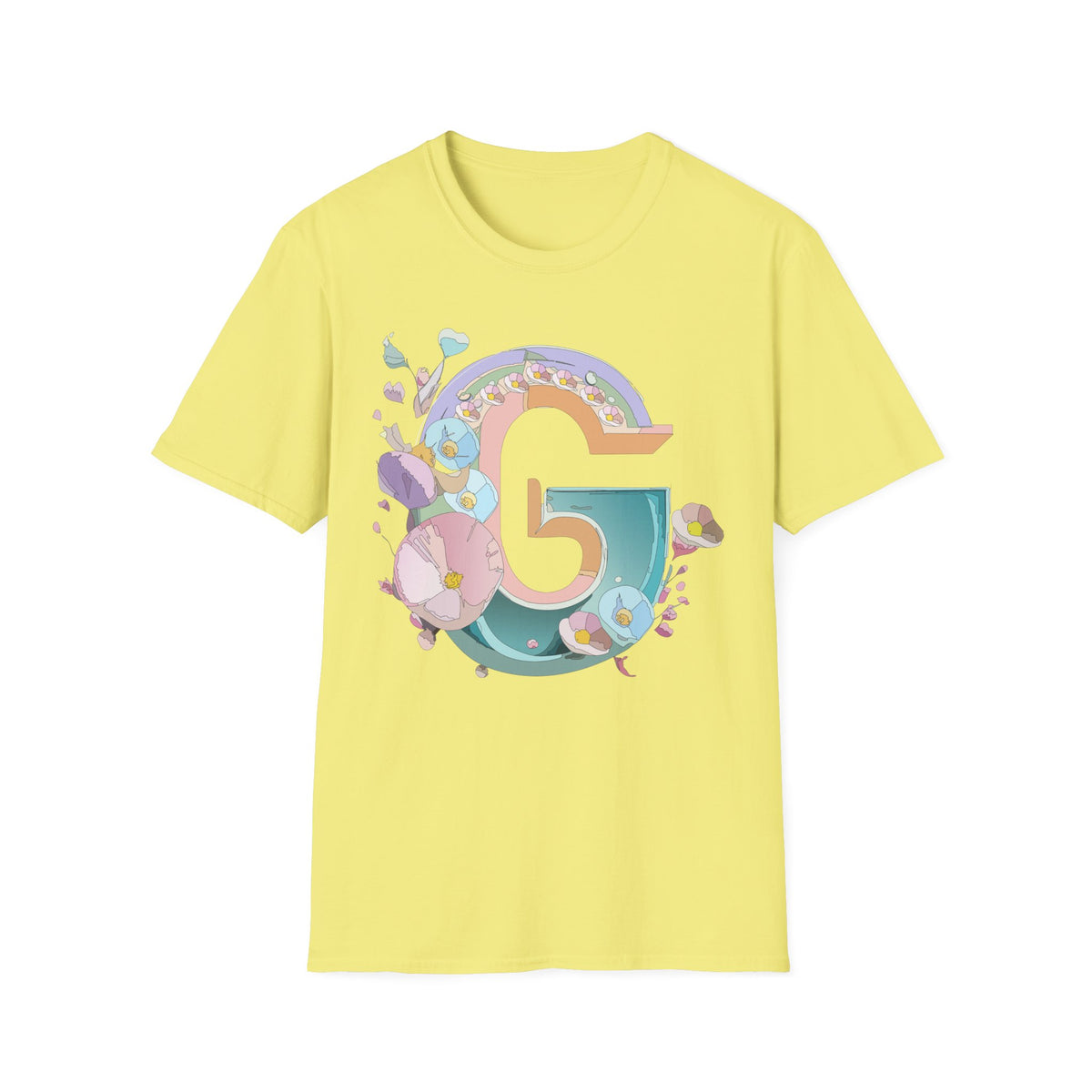 Floral Letter G T-Shirt | Botanical Initial Tee