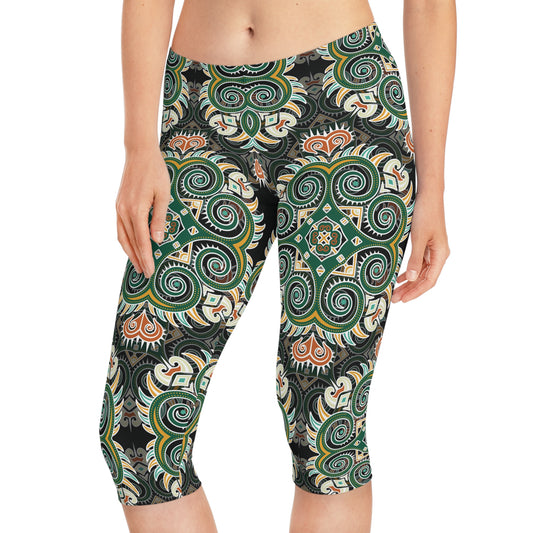 Capri-Leggings mit traditionellem Print