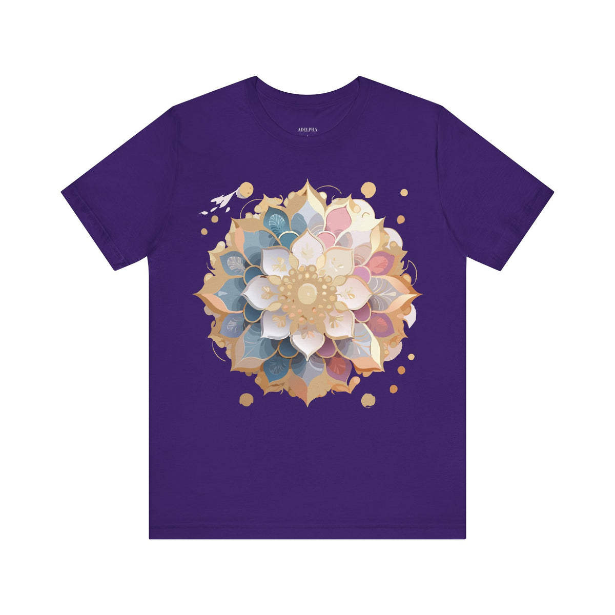 Mandala Graphic Unisex Cotton Bella+Canvas Tee with Floral Art Design d20