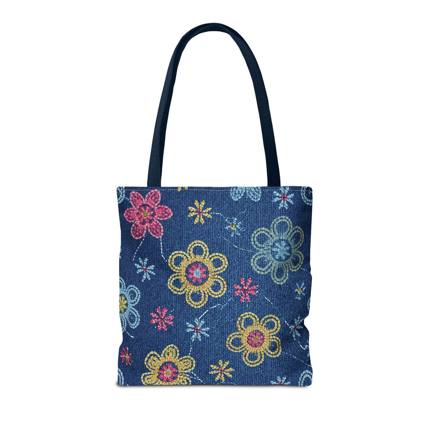 Denim Fabric Imitation Print Unisex Canvas Bag Poly Spun 3 Sizes Tote Bag 156