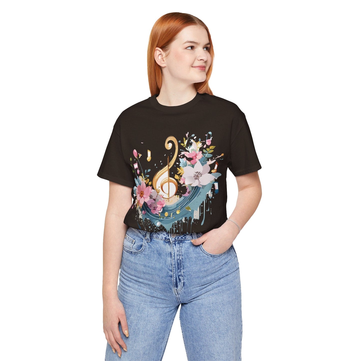 Music Graphic Unisex 100 Cotton Vintage Art with Musical Elements Tee 65