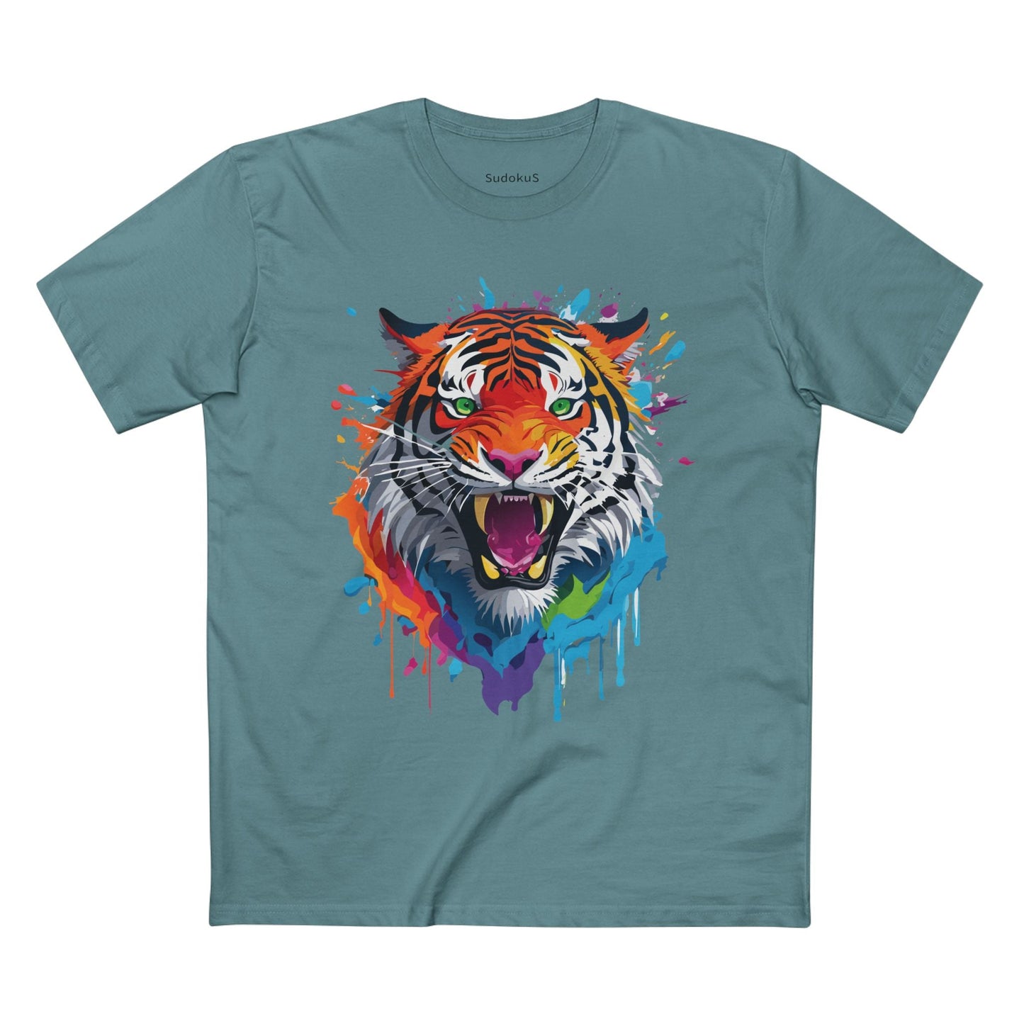 Tiger Graphic Unisex 100 Cotton Staple Tee with Animal Design Artwork 32