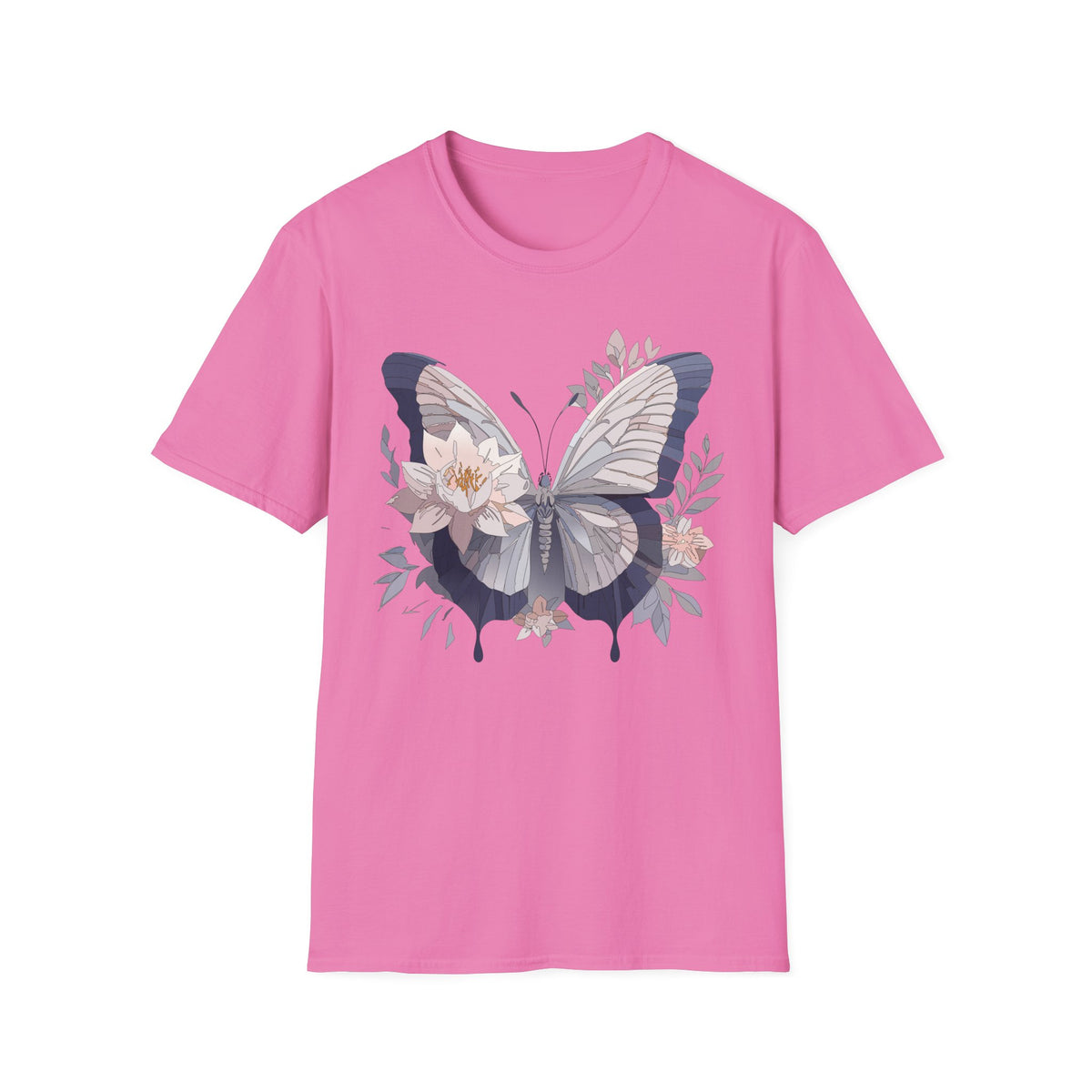 Floral Butterfly Flower Wings Graphic Design Unisex 100 Cotton Gildan T-Shirt