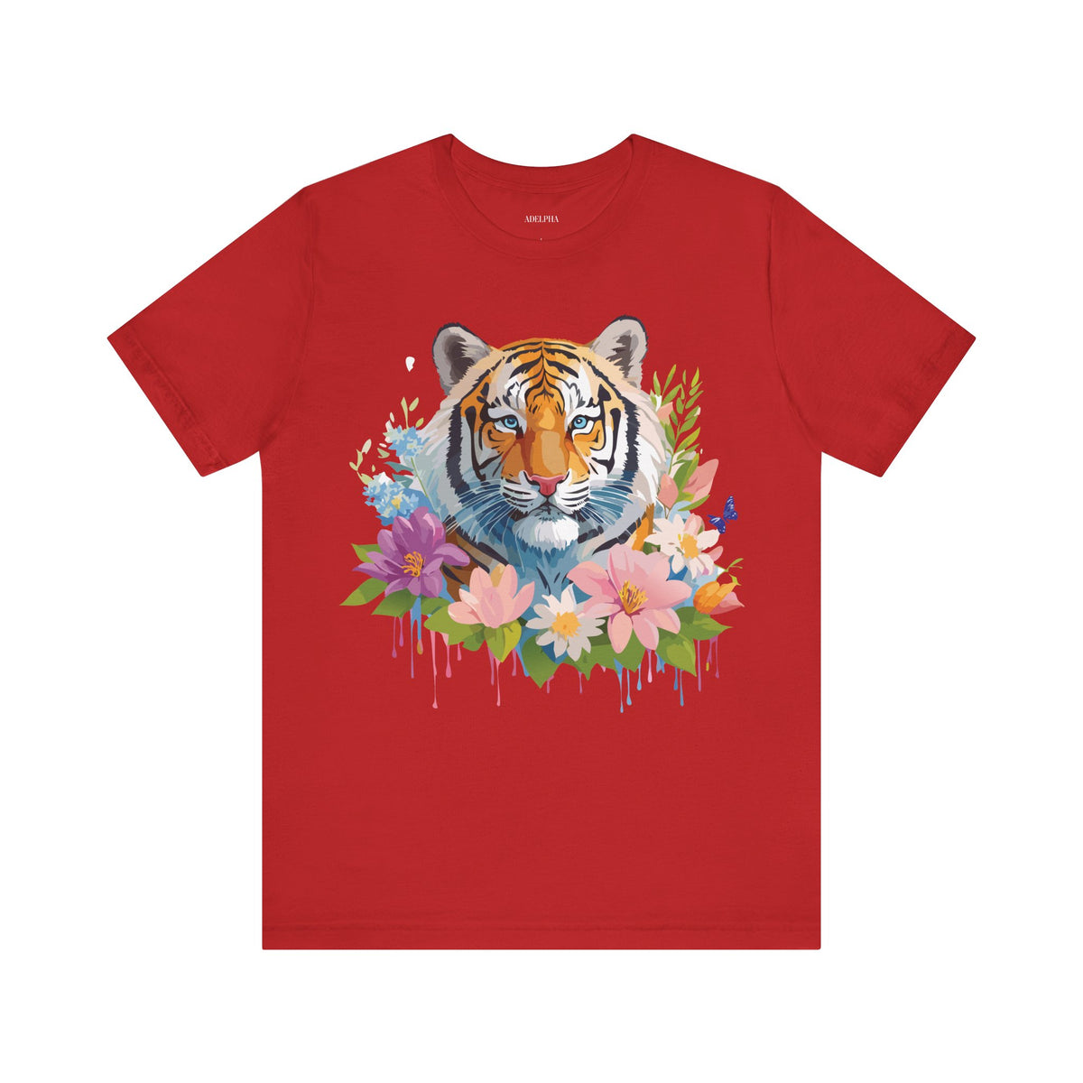 Tiger Graphic Unisex Cotton Bella+Canvas Tee with Art Animal Design e70