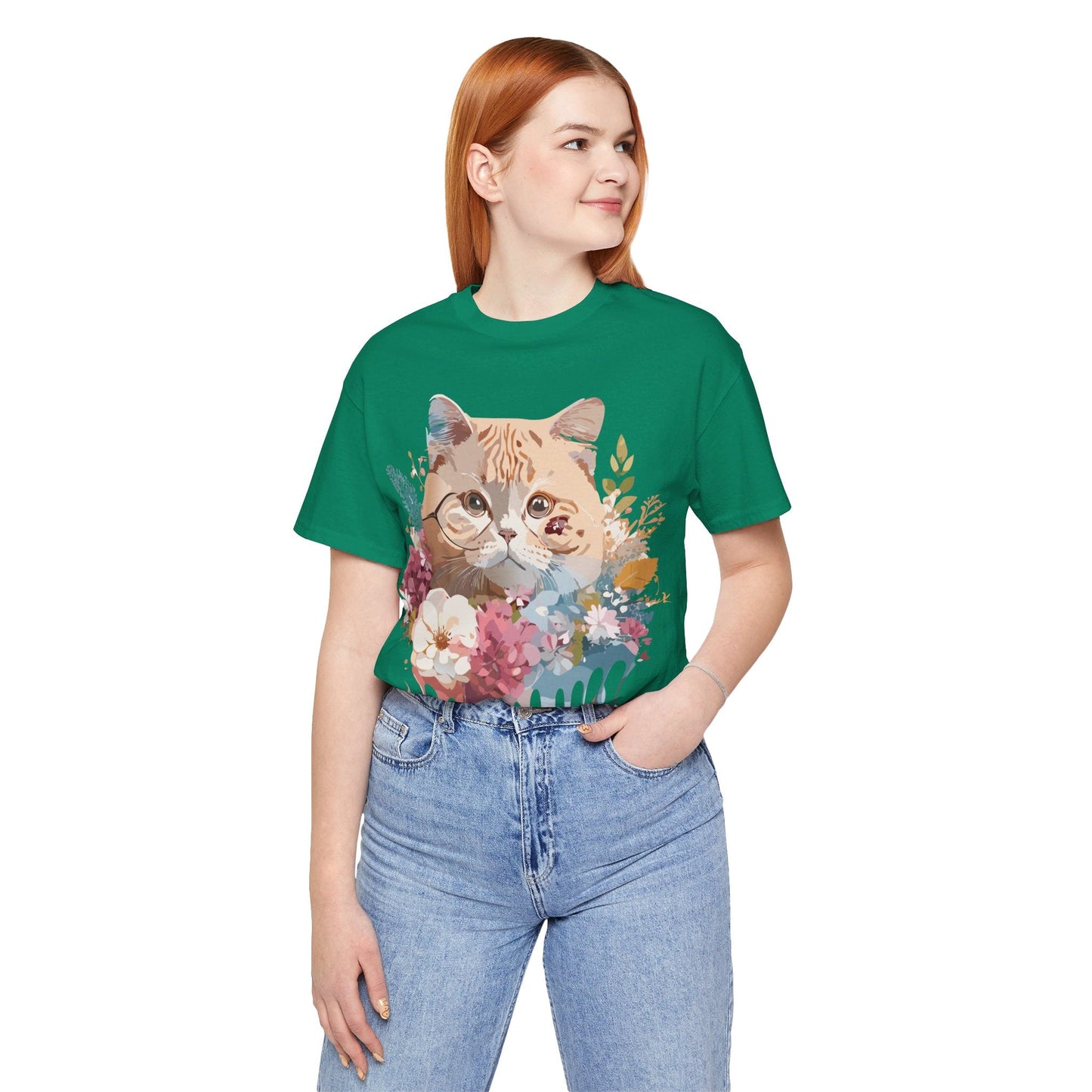 Cat Graphic Tee Unisex Short Sleeve Vintage Inspired Art Design Adelpha