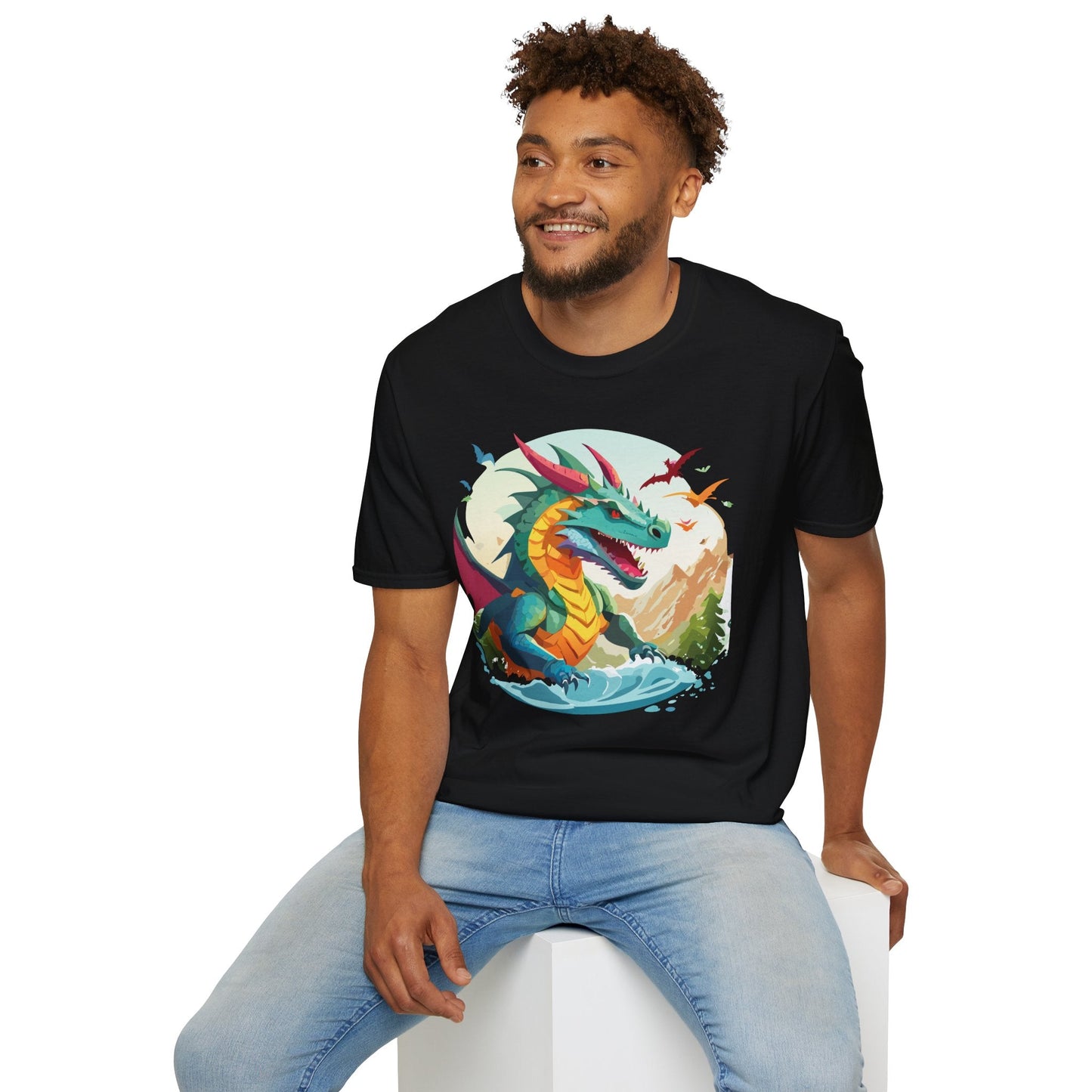 Dragon T Shirt Unisex Animal Tee Softstyle 64000 Premium 100 Percent Ring Spun Cotton