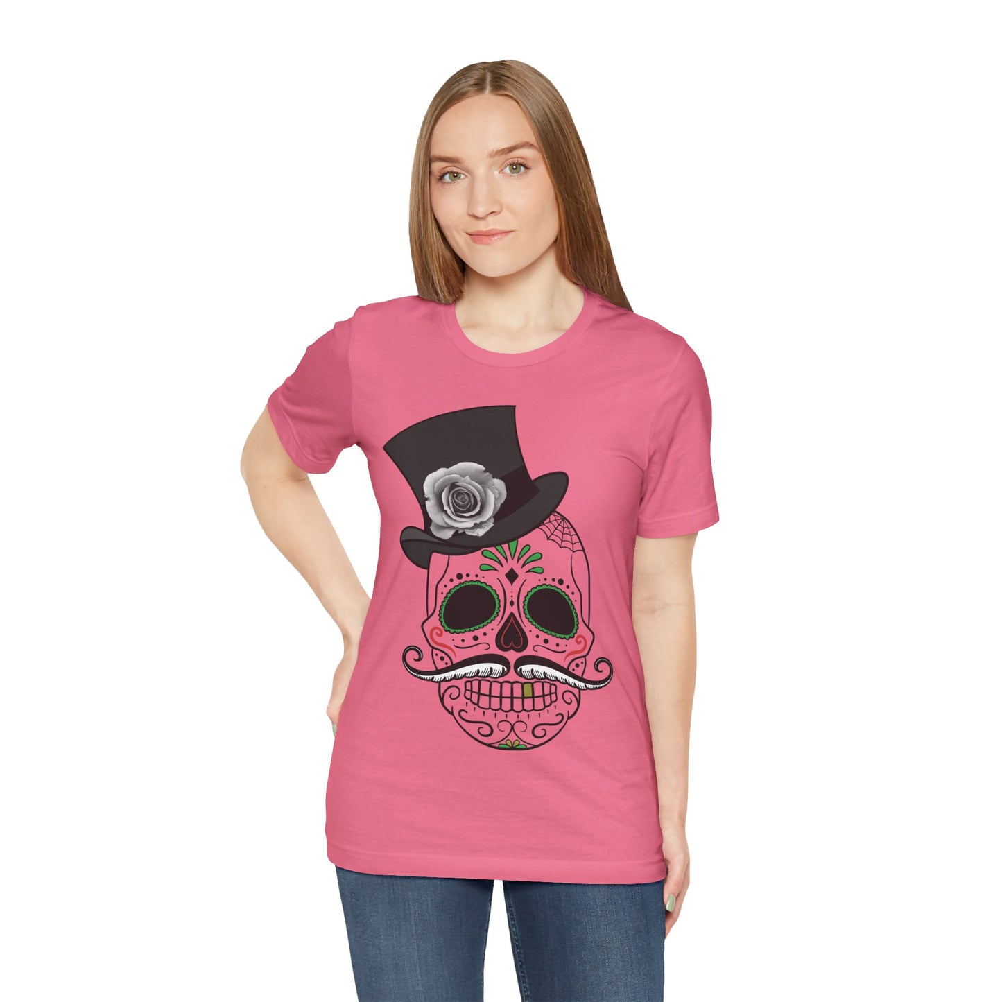 Unisex-T-Shirt aus Baumwolle mit Totenkopf