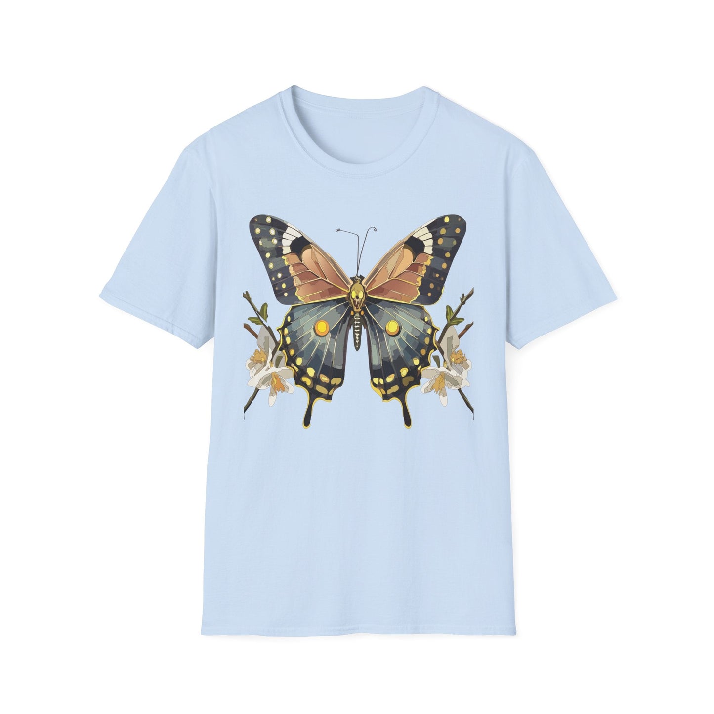 Butterfly Shirt Unisex Gildan Softstyle T Shirt Monarch Butterfly Tee 100 Percent Ring Spun Cotton