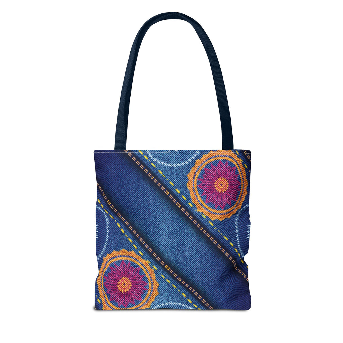 Diwali Graphic Denim Fabric Imitation Print Unisex Canvas Bag Poly Spun 3 Sizes Tote Bag 205-14