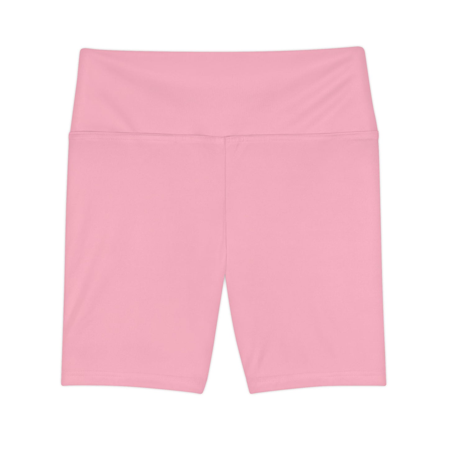 Cherry Blossom Pink Women's Workout Shorts — Solid High-Waist Biker Shorts for Exercise & Everyday Wear