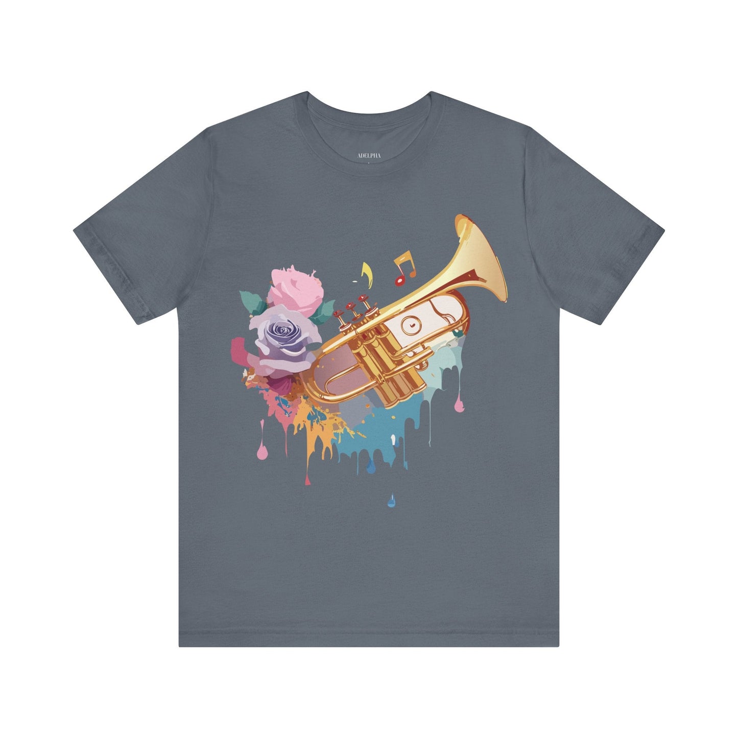 Music Graphic Unisex 100 Cotton Vintage Art with Musical Elements Tee 130
