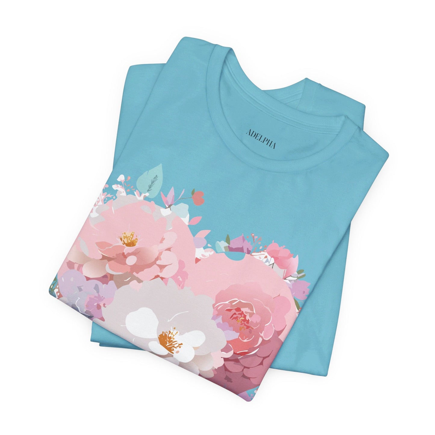 Valentine Day Graphic Unisex 100 Cotton Vintage Artwork with Love and Flower Design Tee 35
