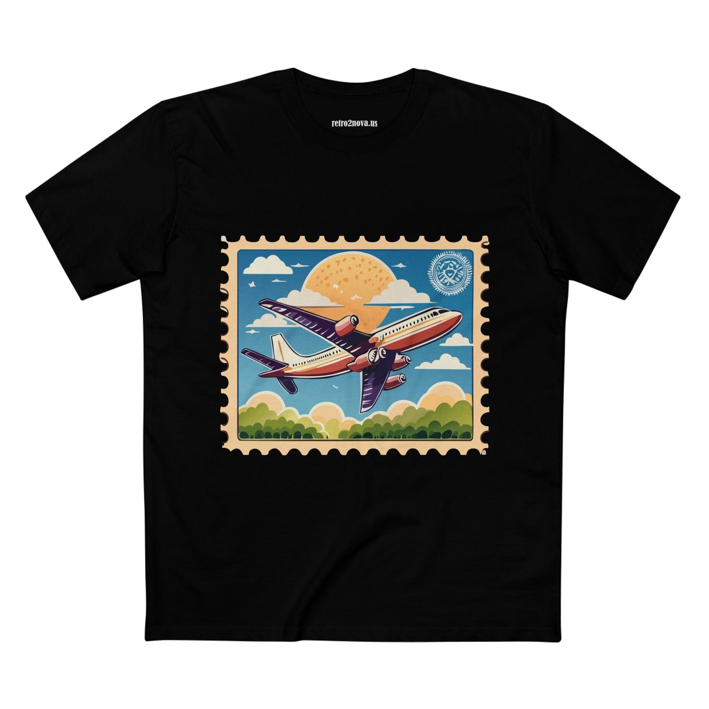 Postage Stamp Shirt Unisex Premium Cotton Tee PS13 Original Art Design Retro2Nova
