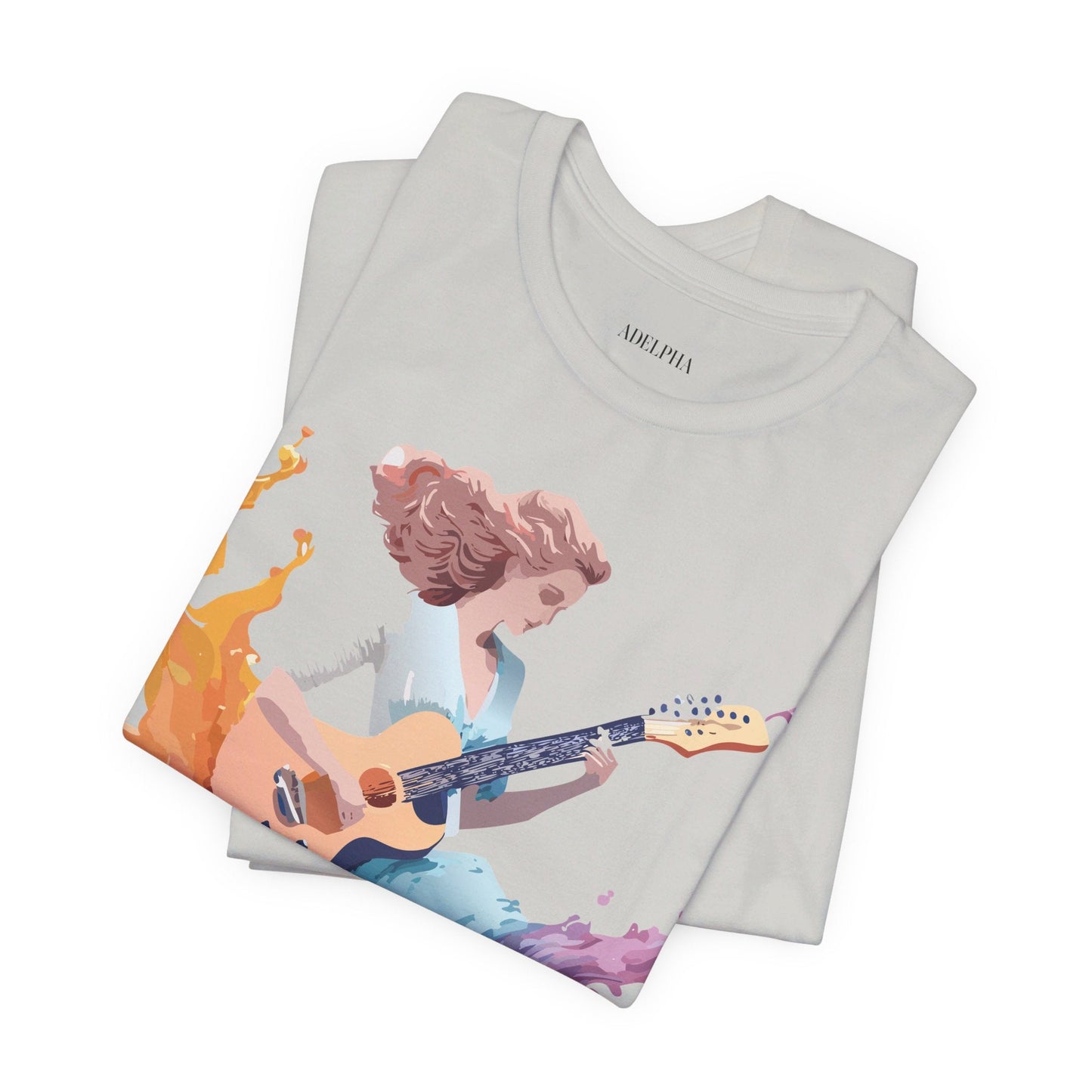 Music Graphic Unisex 100 Cotton Vintage Art with Musical Elements Tee 38