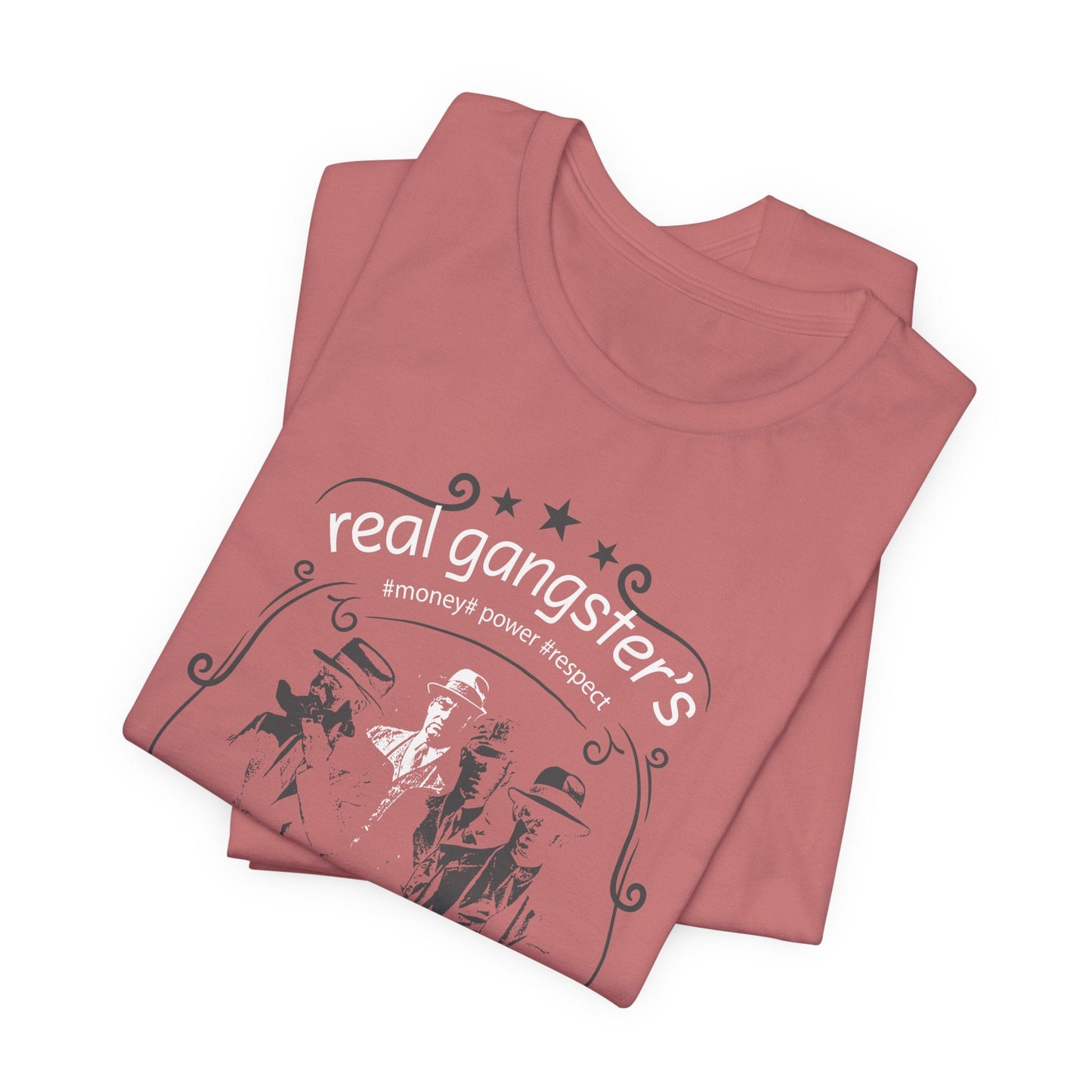 Real Gangsters Don't Die T-Shirt Vintage Outlaw Illustration Retro Biker Tee A-3