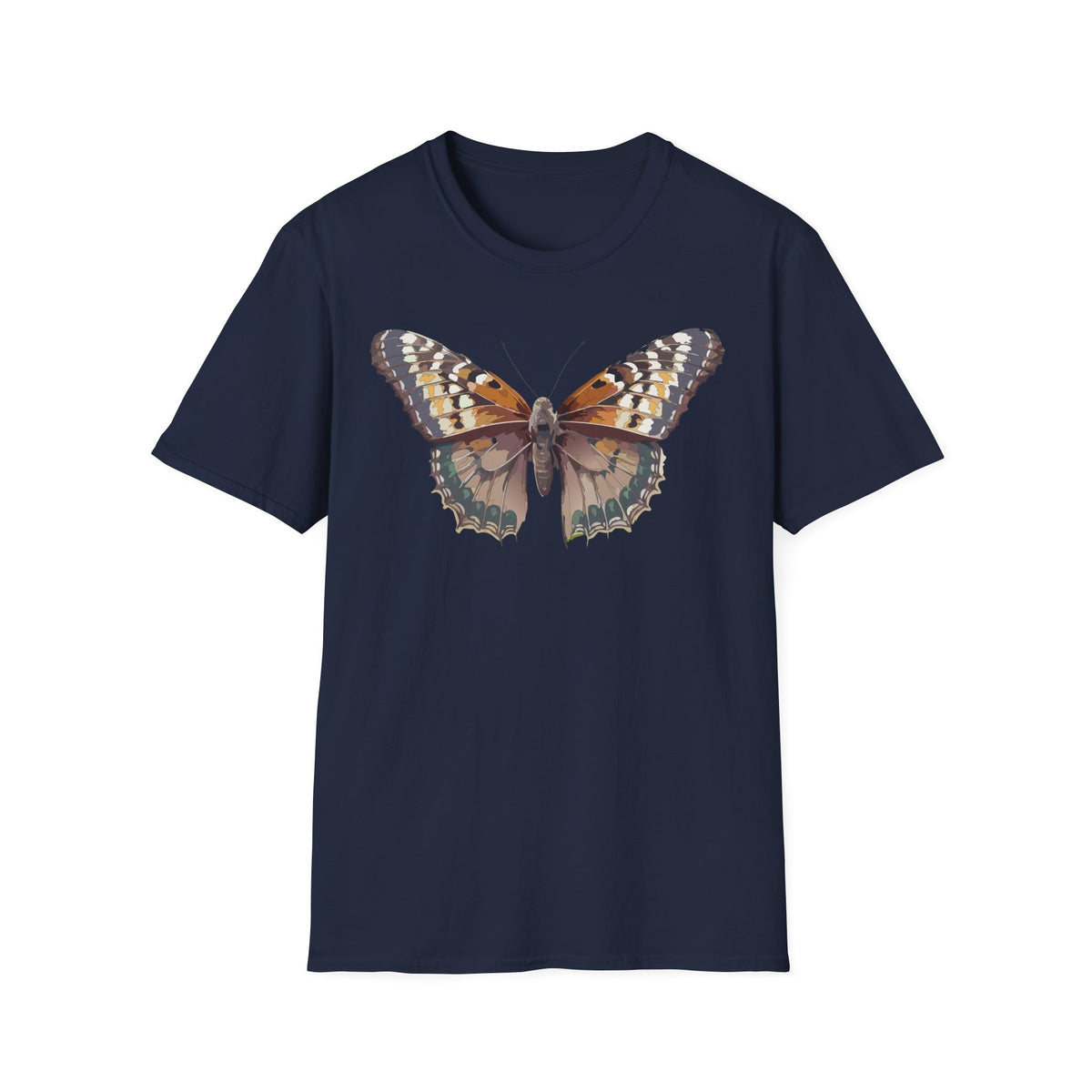 Butterfly Illustration T-Shirt — Vintage Monarch Nature Graphic Tee Unisex 100 Cotton Gildan T-Shirt