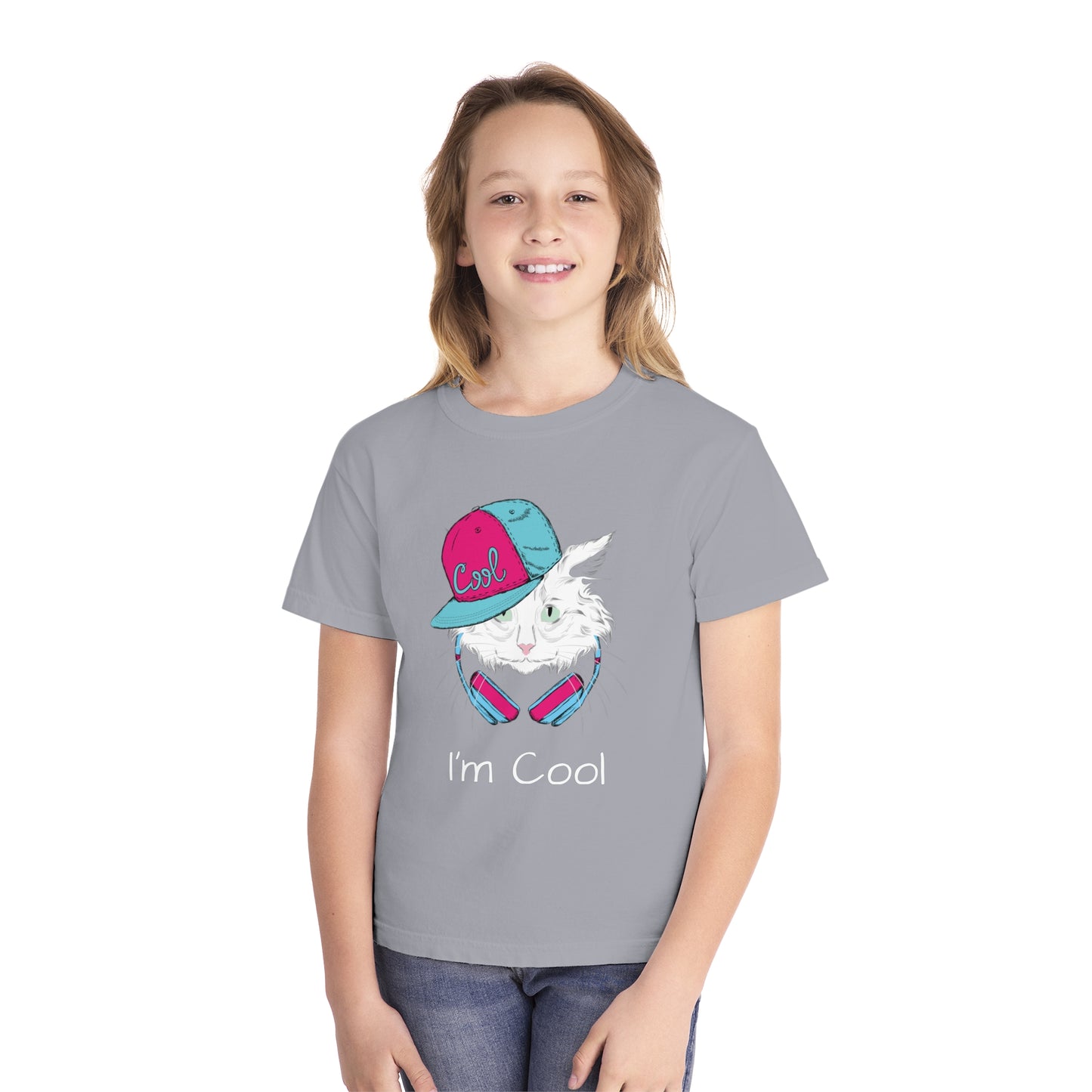 Youth Tee Shirt with Cool Cat