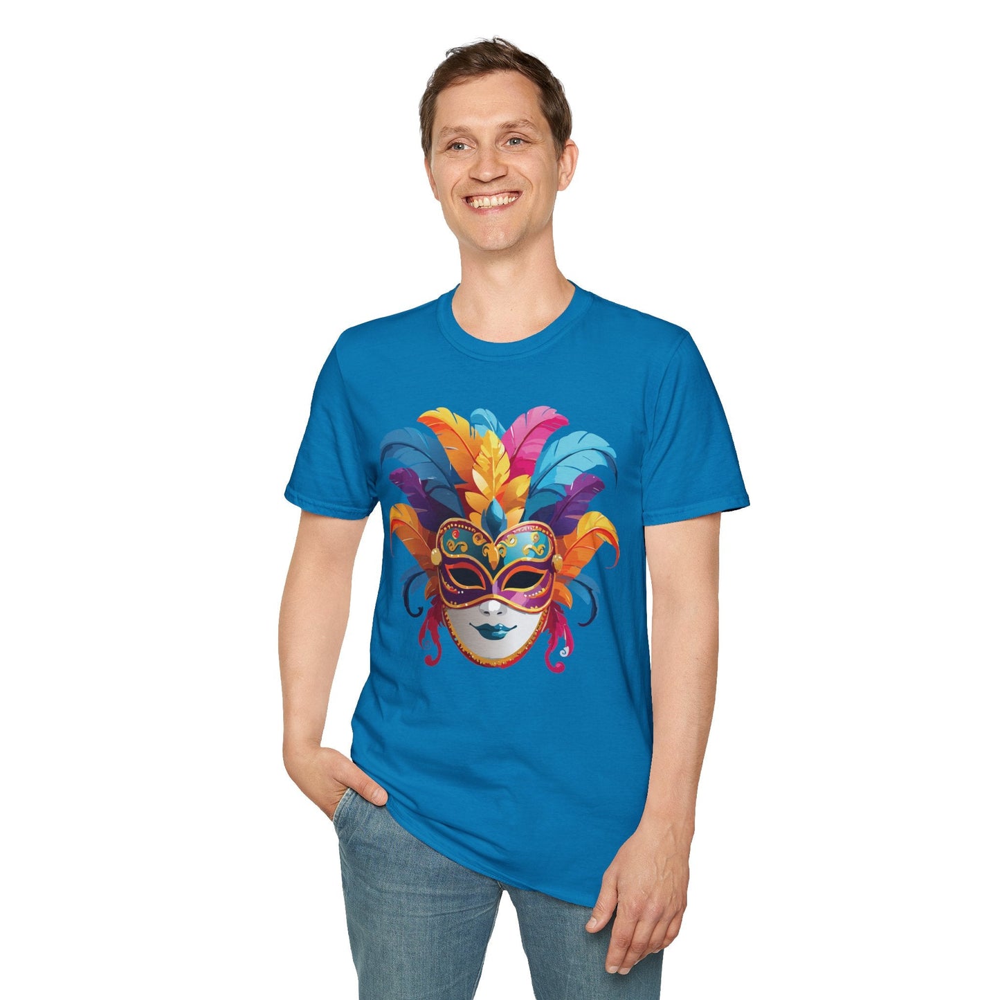 Mask Graphic Unisex Cotton Masquerade Design Artwork Tee 8