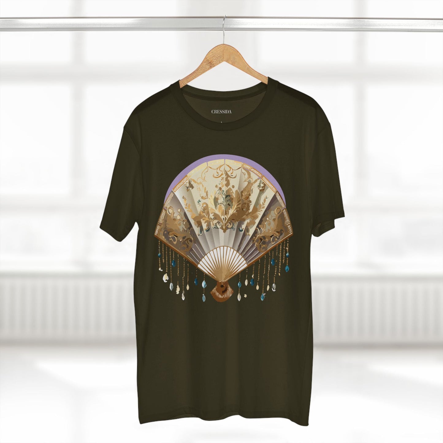 Antique Fan Graphic Design T-Shirt Unisex 100 Cotton Floral Carnival Artwork Tee 27