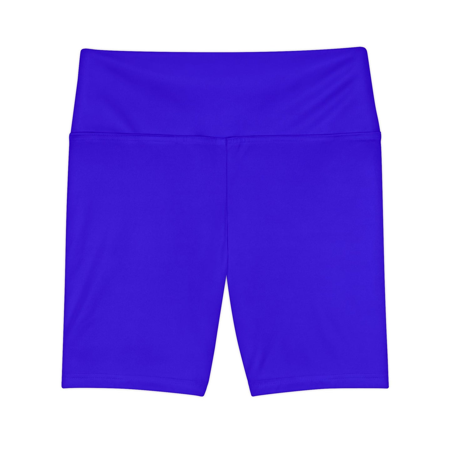 Ultrasonic Blue Women's Workout Shorts — Solid High-Waist Biker Shorts for Exercise & Everyday Wear