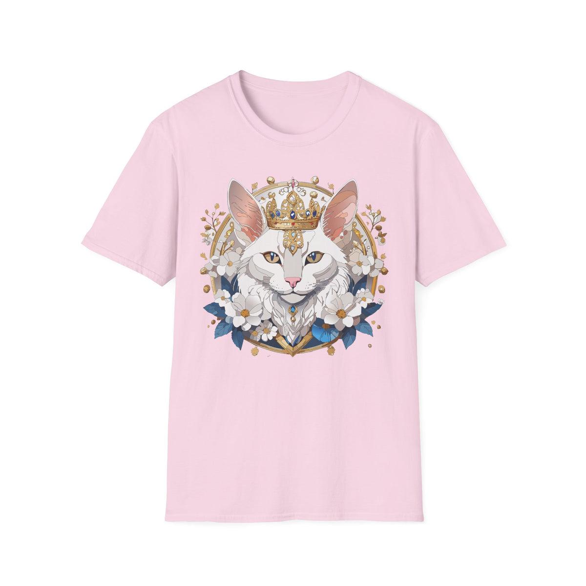 Regal Cat Crown T-Shirt | Crowned Kitty Illustration Tee