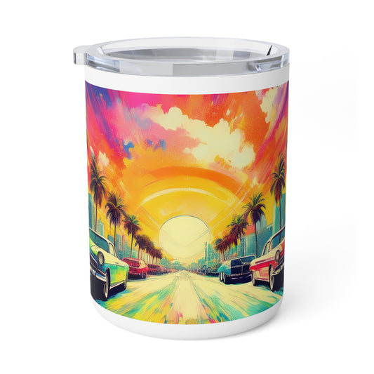 33 Art Design Insulated Coffee Mug Clear Lid 10oz Insulated Coffee Mug 10oz
