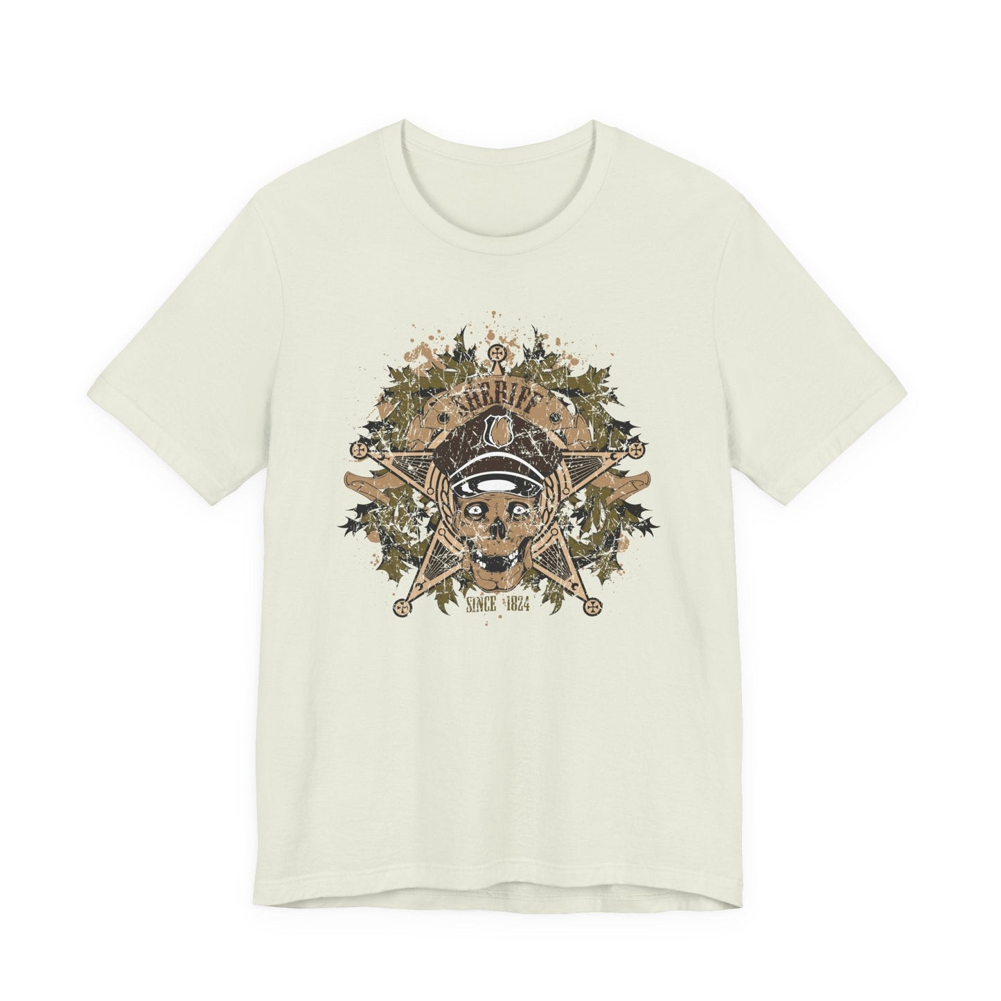 Skull Floral Emblem Graphic Unisex Cotton Tee Art-45