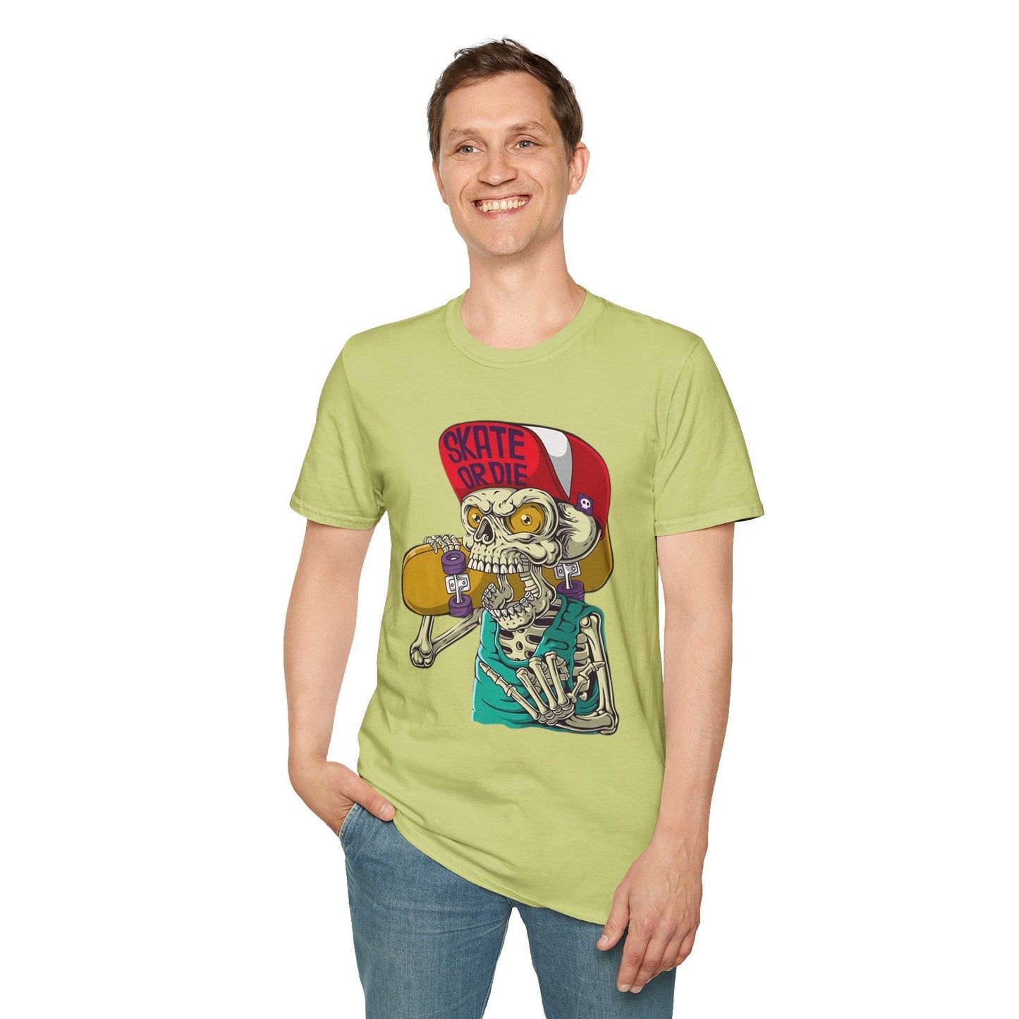 Skull T Shirt Skeleton Tee Unisex Softstyle Cotton Gildan 64000 Graphic Tee For Everyday Wear