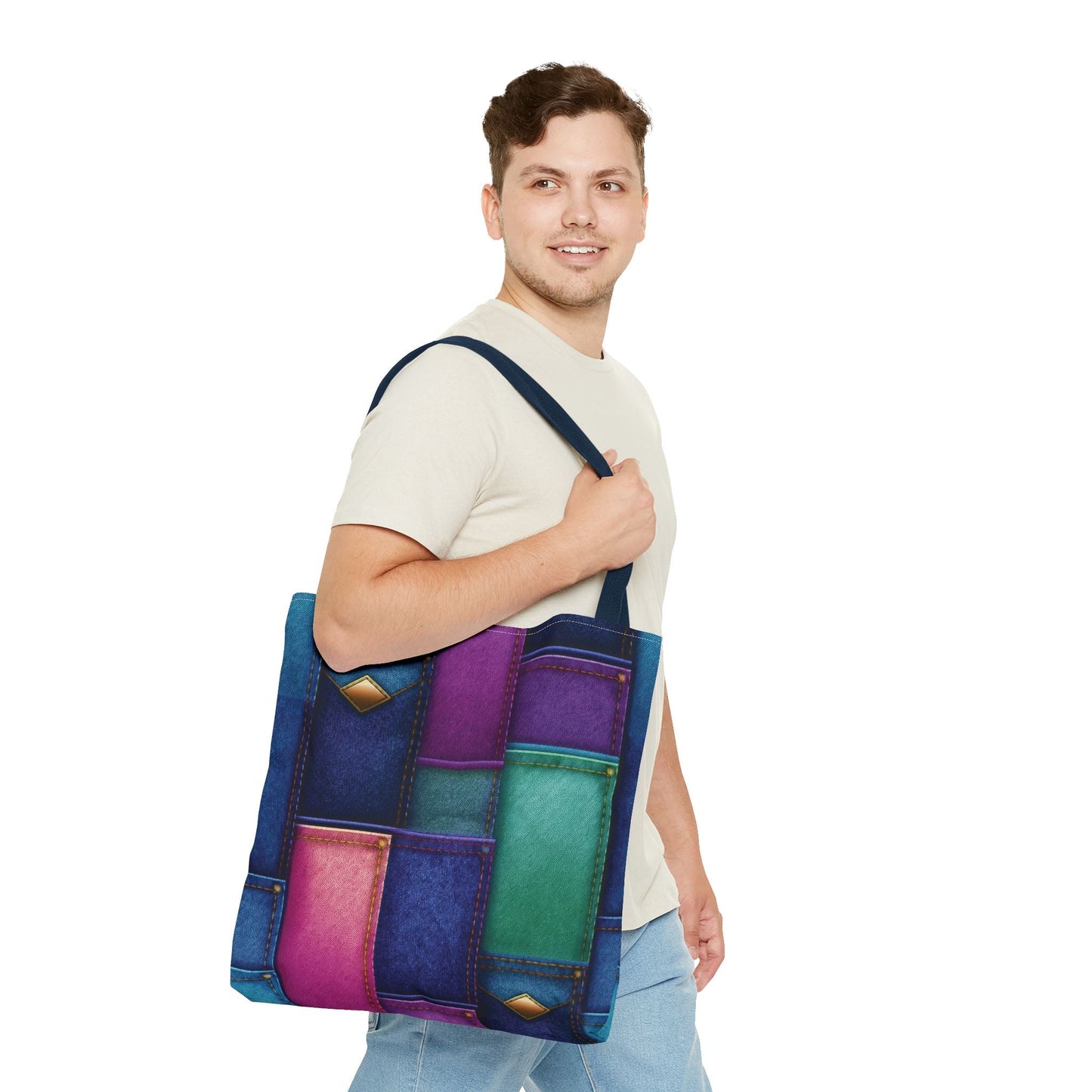 Denim Canvas Bag, Tote Bag Denim Printify