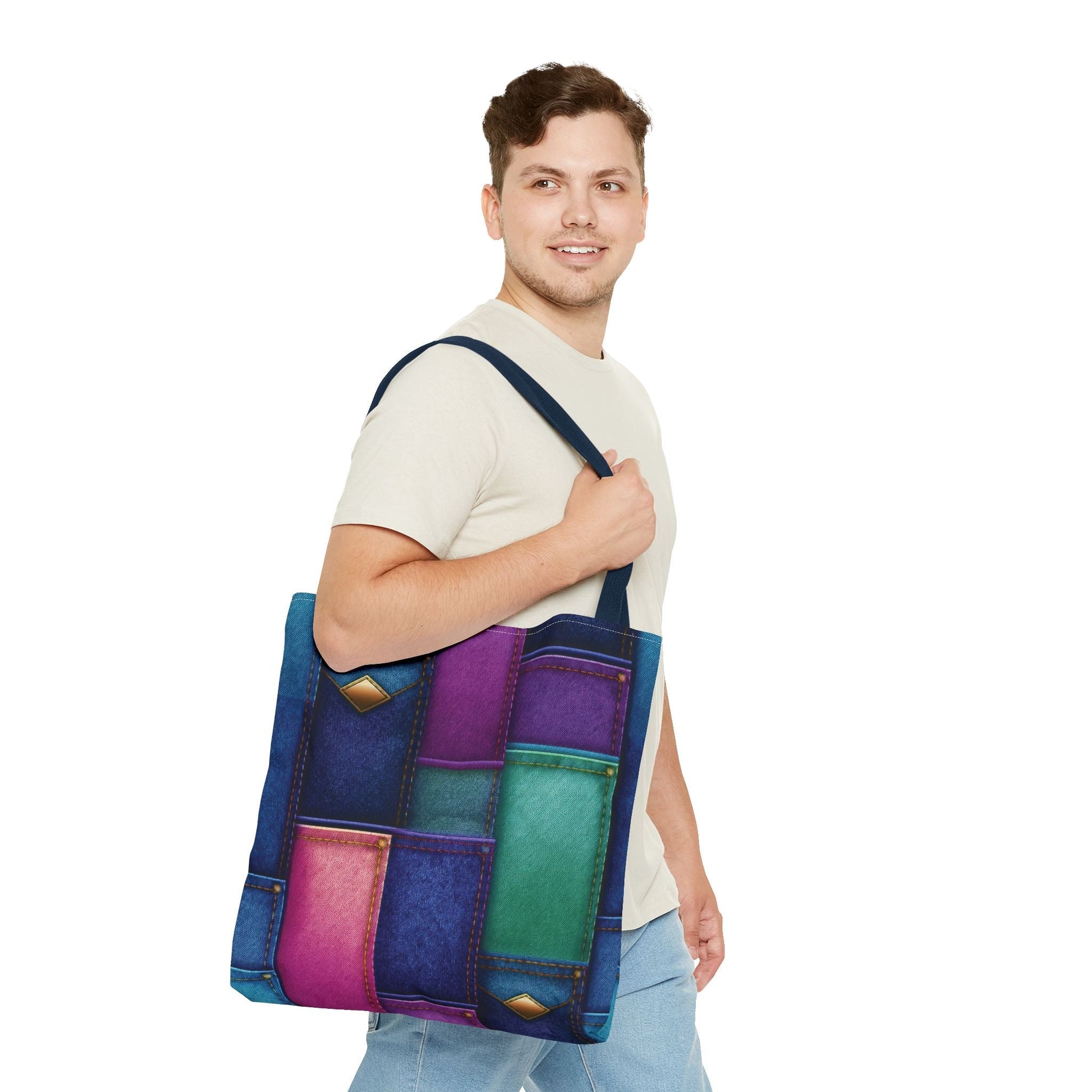 Denim Canvas Bag, Tote Bag Denim Printify