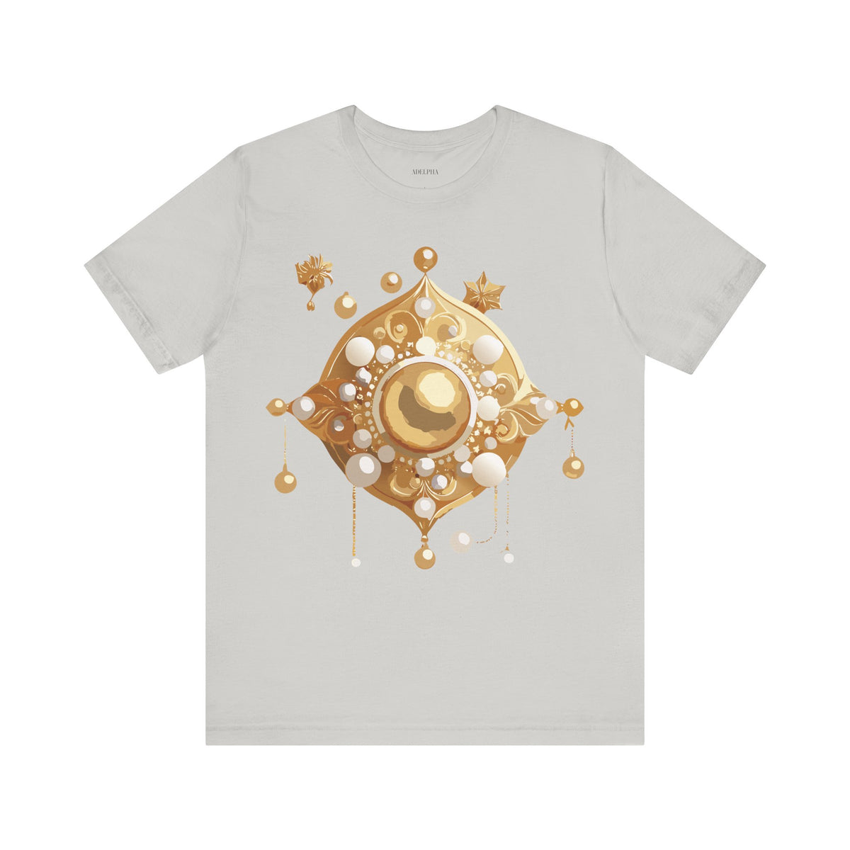 Jewelry Graphic Unisex Cotton Bella+Canvas Tee with Gemstones Art Design m37