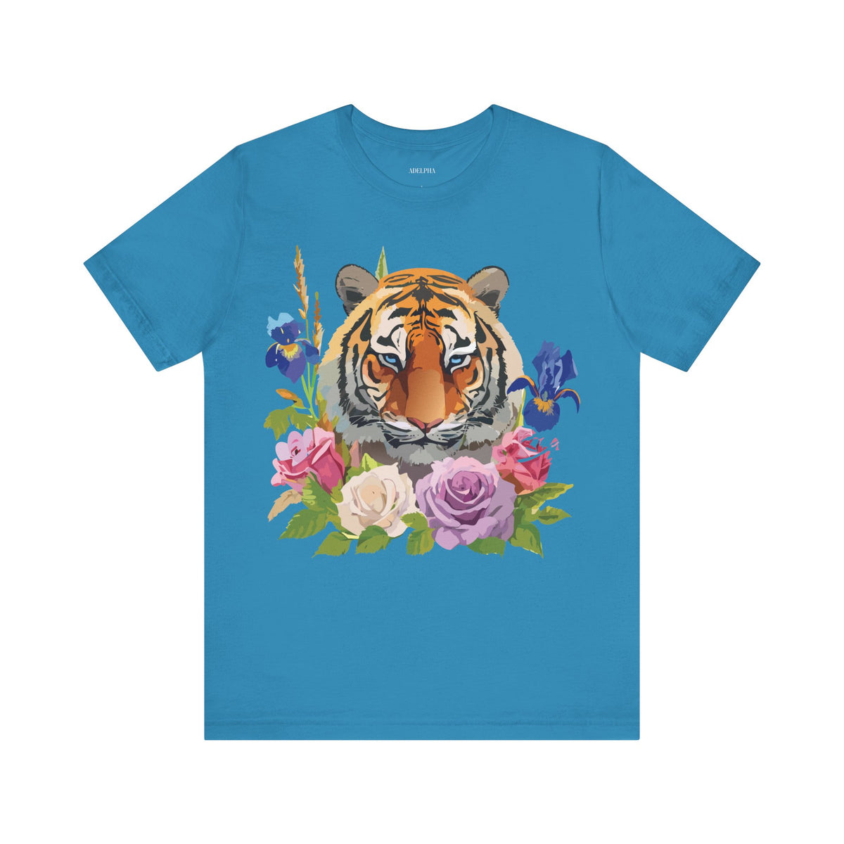 Tiger Graphic Unisex Cotton Bella+Canvas Tee with Art Animal Design d92