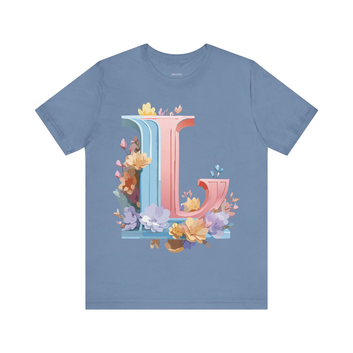 Letter L Graphic Unisex Cotton Bella+Canvas Tee with Art Letter Design