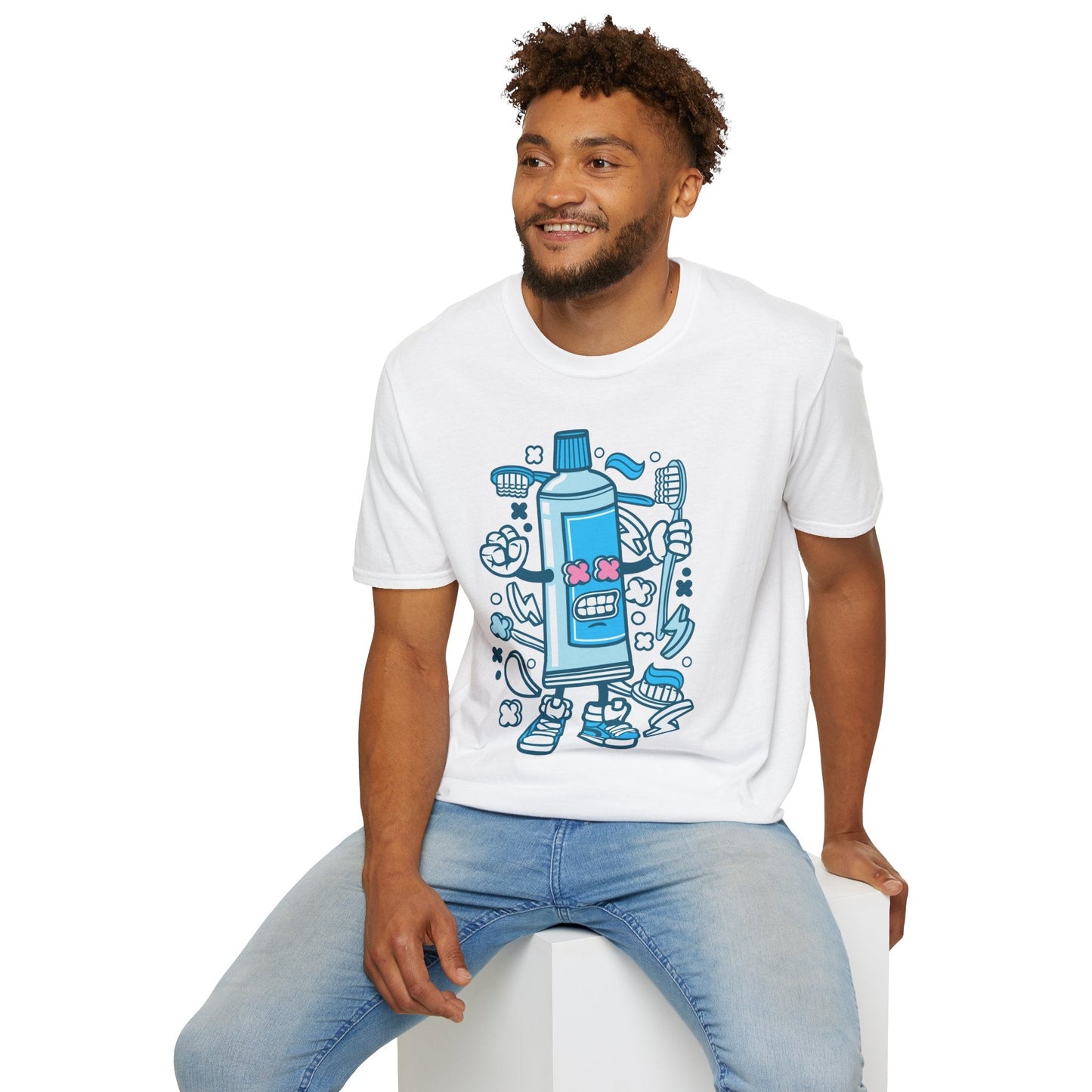Cartoon Animation T Shirt Unisex Gildan Softstyle 64000 Tee With Fun Art Design Artwork
