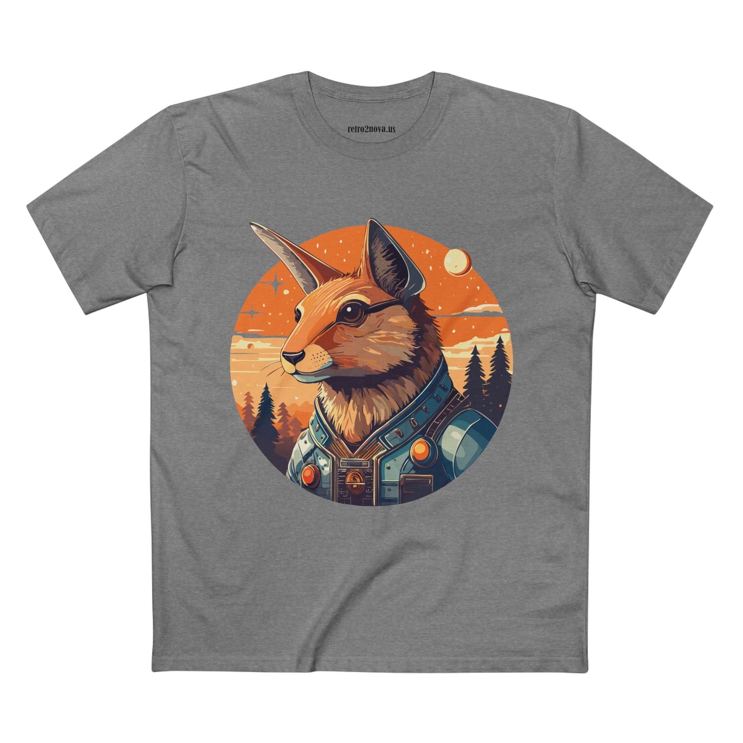 Rabbit Shirt Unisex Premium Cotton Tee With Original Art By Retro2Nova Animal Collection Soft Breathable Comfort