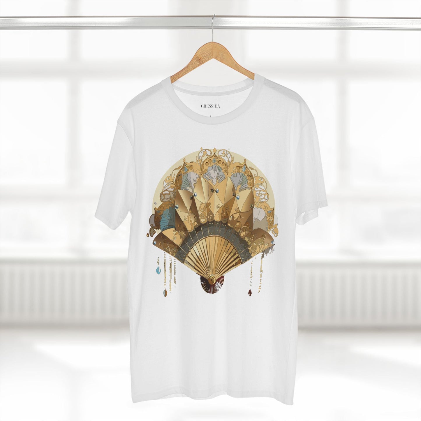 Antique Fan Graphic Design T-Shirt Unisex 100 Cotton Floral Carnival Artwork Tee 20