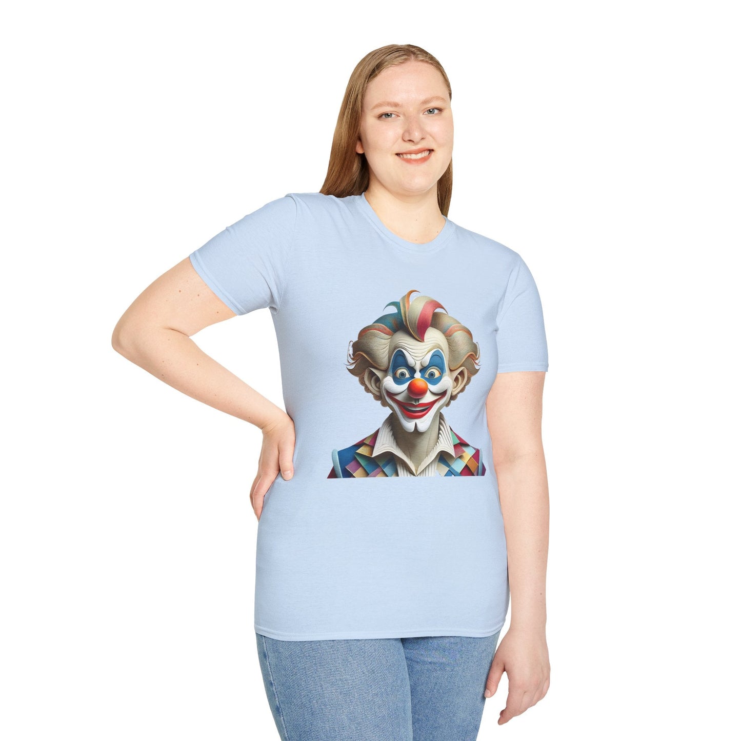 Unisex Clown Shirt Funny Man Circus Tee Softstyle Gildan 64000 Short Sleeve Everyday Comfort