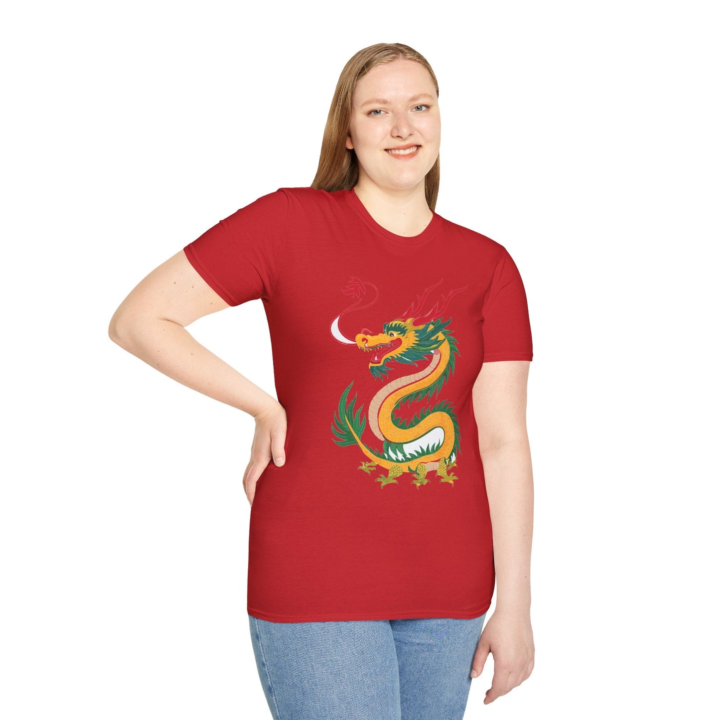 Dragon Graphic Unisex Cotton Softstyle Art Design Tee With Animals 7