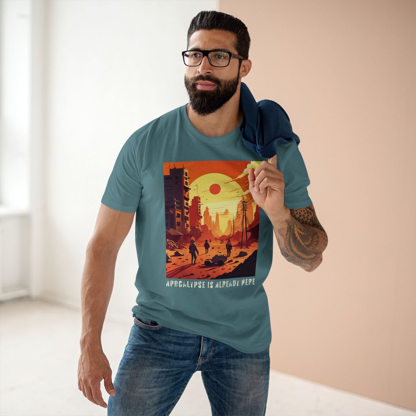 Cataclysm Doomsday Unisex Premium Cotton Tee With Original Art Design From Retro2Nova Collection