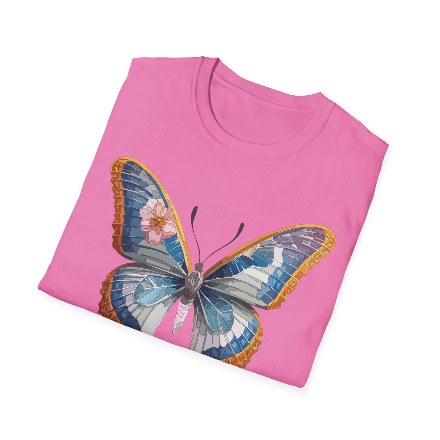 Unisex Butterfly Shirt Softstyle Tee 100 Percent Ring Spun Cotton Monarch Print Tee