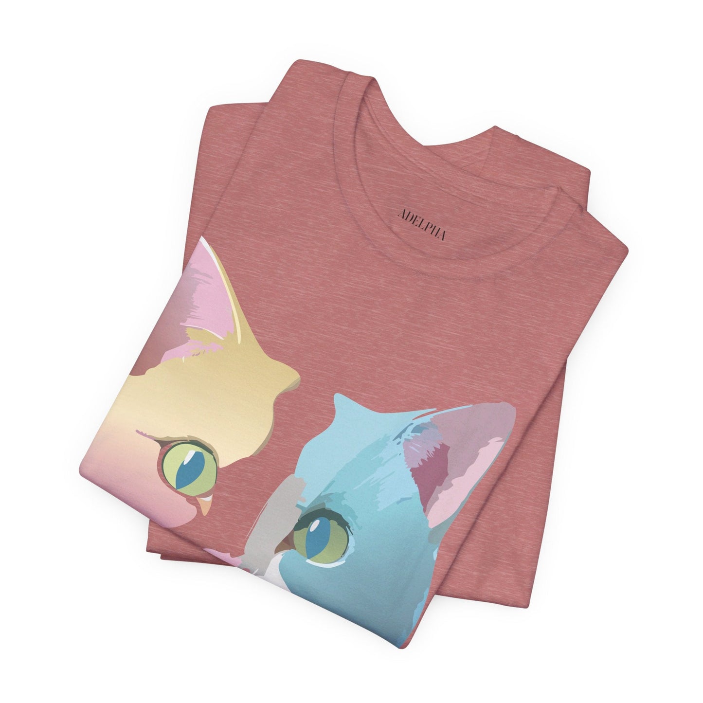 Cat Graphic Tee Unisex Short Sleeve Shirt Vintage Style Adelpha