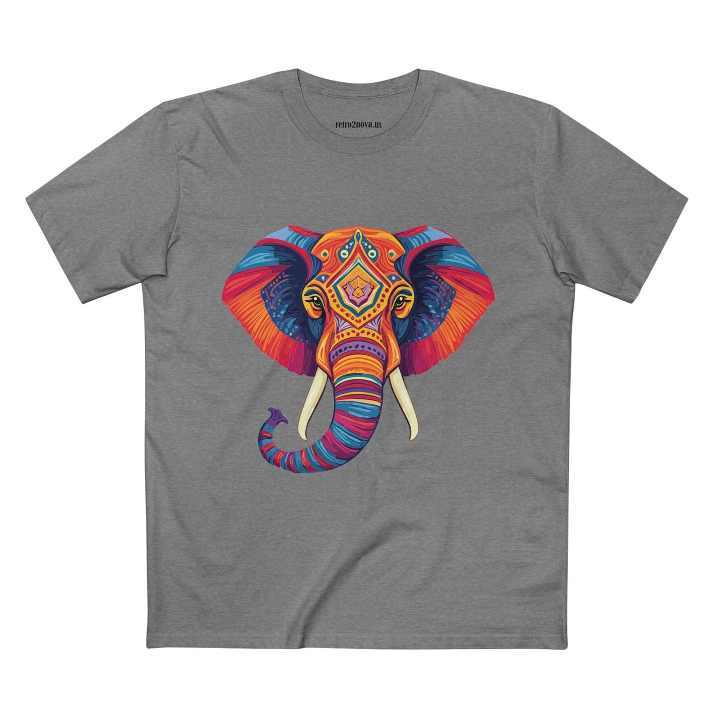 Elephant Animal Shirt Unisex Premium Cotton Tee With Original Art Design From Retro2Nova Art Collection